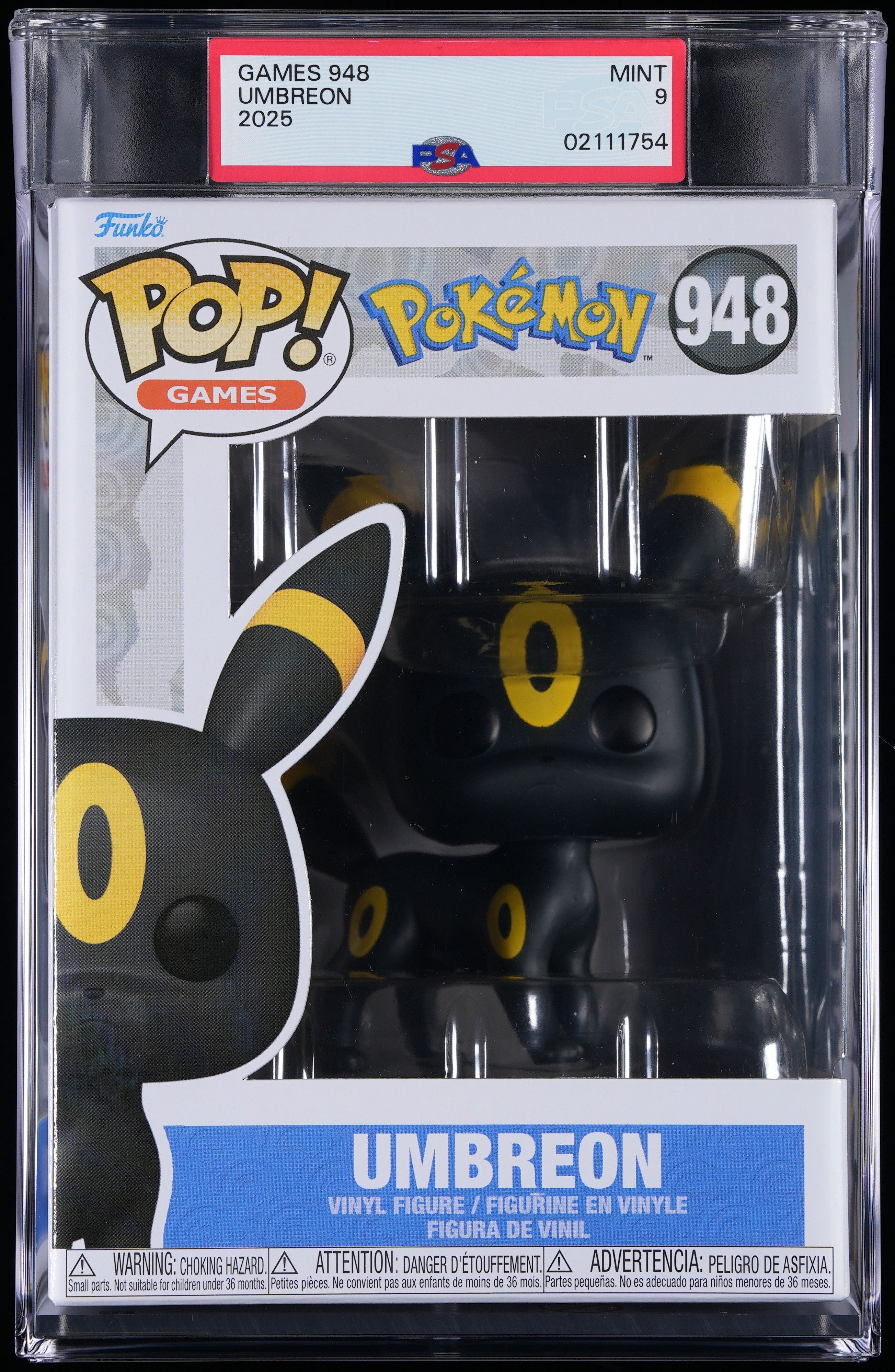 Funko Pop! PSA Graded Pokemon: Umbreon PSA Graded 9 MINT Vinyl Figure #948 Cert #02111754