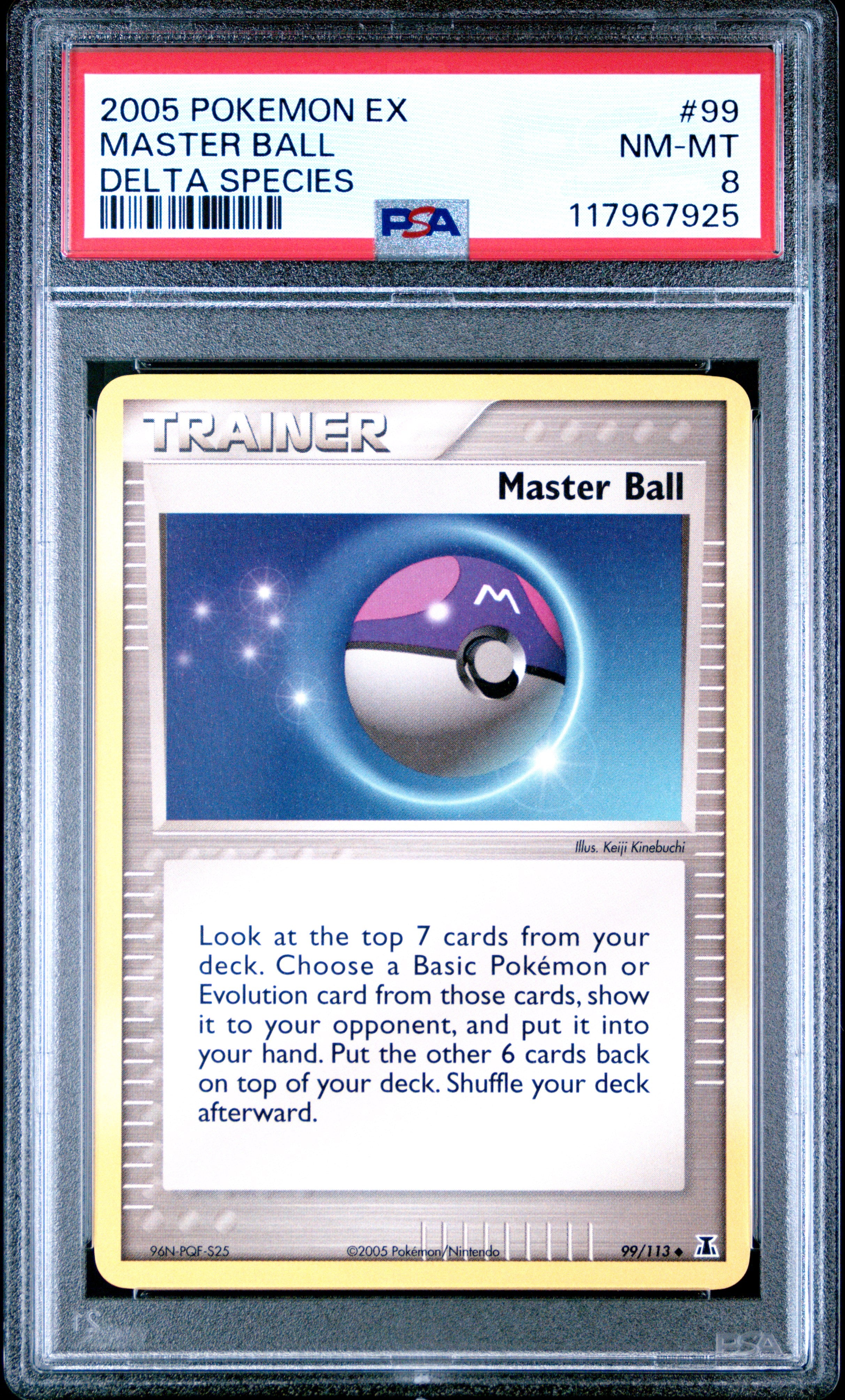 Pokemon Ex Delta Species 99 Master Ball PSA 8 NM-MT Cert #117967925
