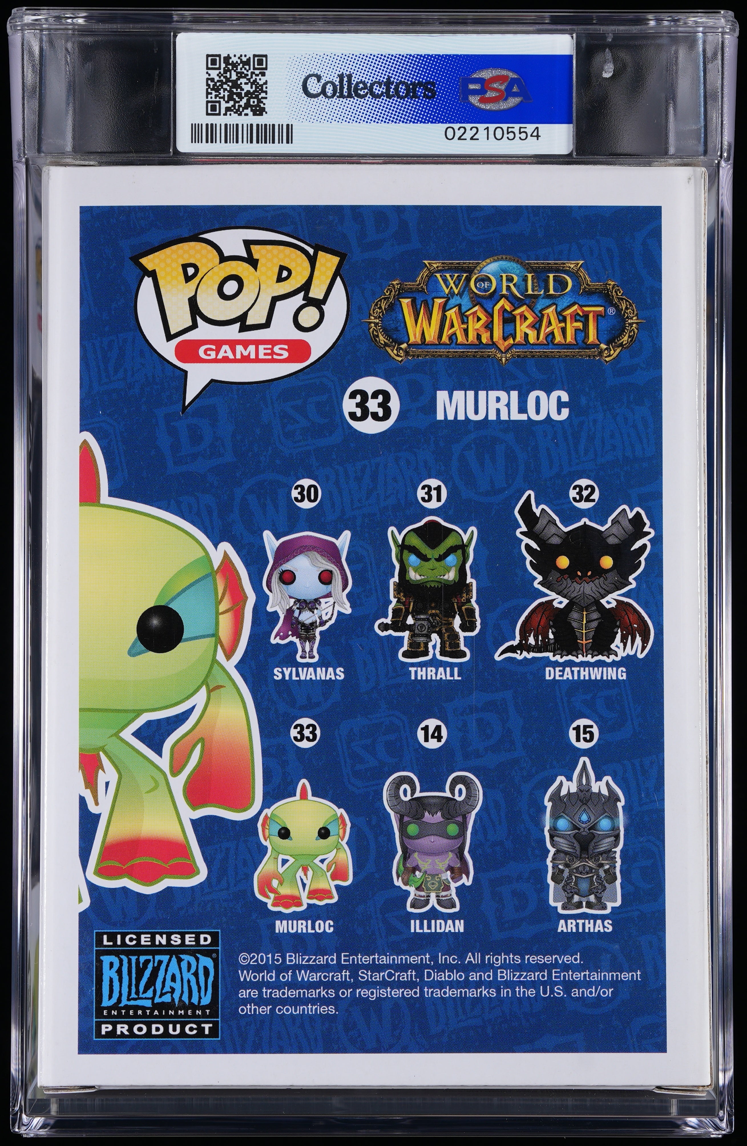 Funko Pop! PSA Graded World of Warcraft: Murloc (White GameStop) PSA Graded 9 MINT Vinyl Figure #33 Cert #02210554
