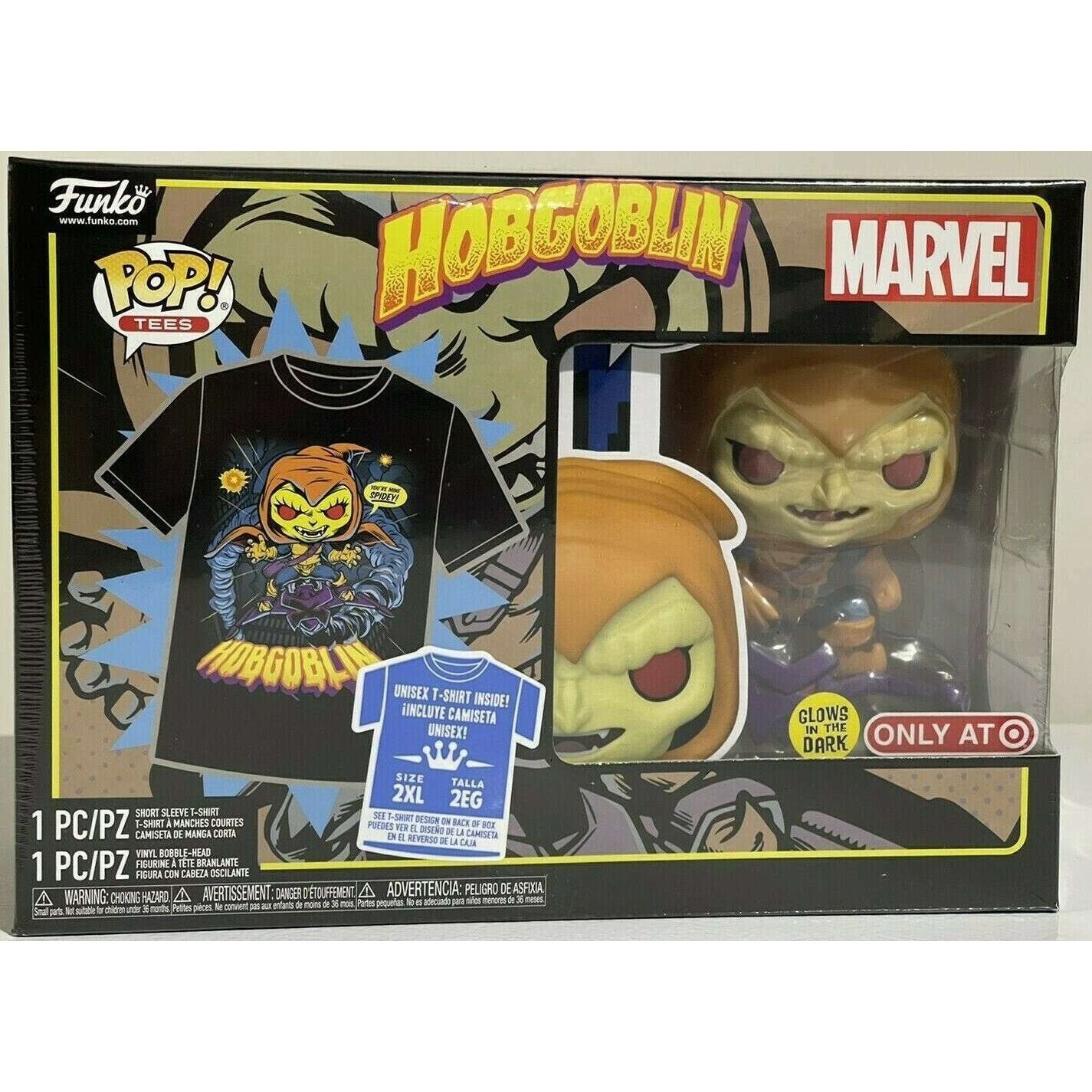 Funko Pop! T-Shirt Marvel: Hobgoblin GITD & 2XL T-Shirt 2-Pack (Target) Vinyl Figure #959