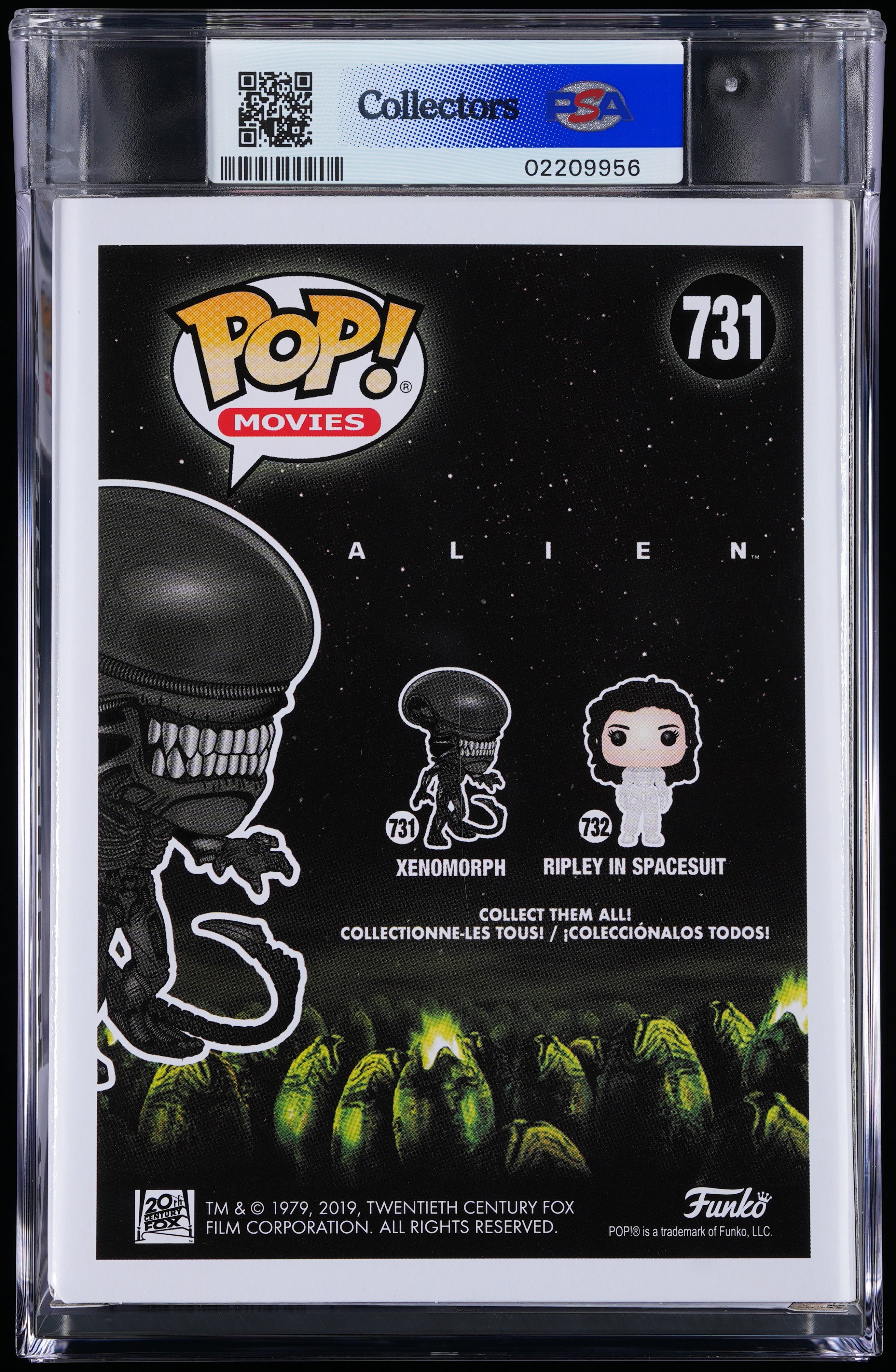 Funko Pop! PSA Graded Alien: Xenomorph PSA Graded 8.5 NM-MT+ Vinyl Figure #731 Cert #02209956