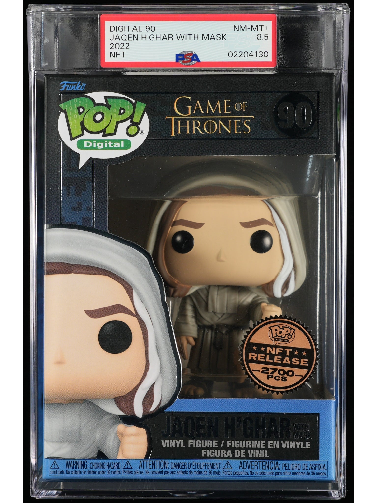 Funko Pop! Game of Thrones: Jaqen H'ghar with Mask PSA Graded Vinyl Figure #90 Cert #02204138