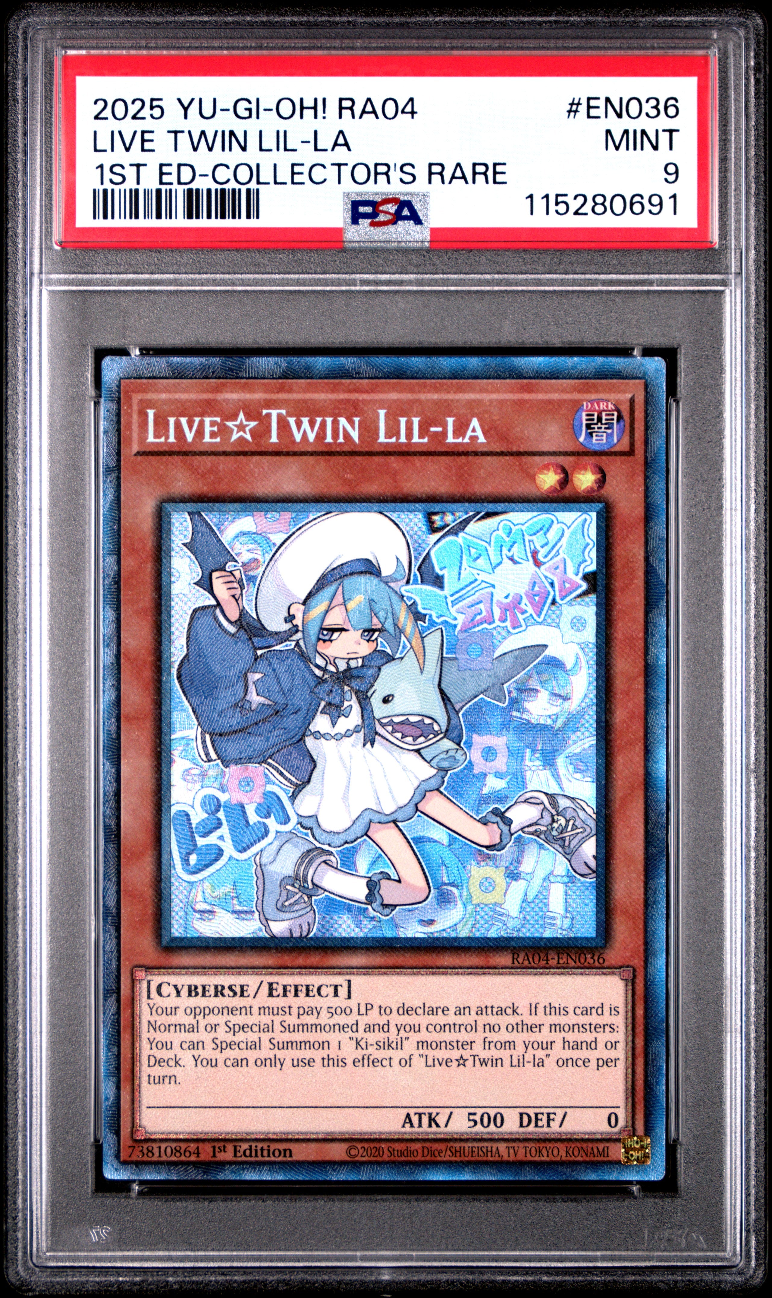Yu Gi Oh! Ra04 Quarter Century Stampede En036 Live Twin Lil La 1St Edition Collector's Rare PSA 9 MINT Cert #115280691
