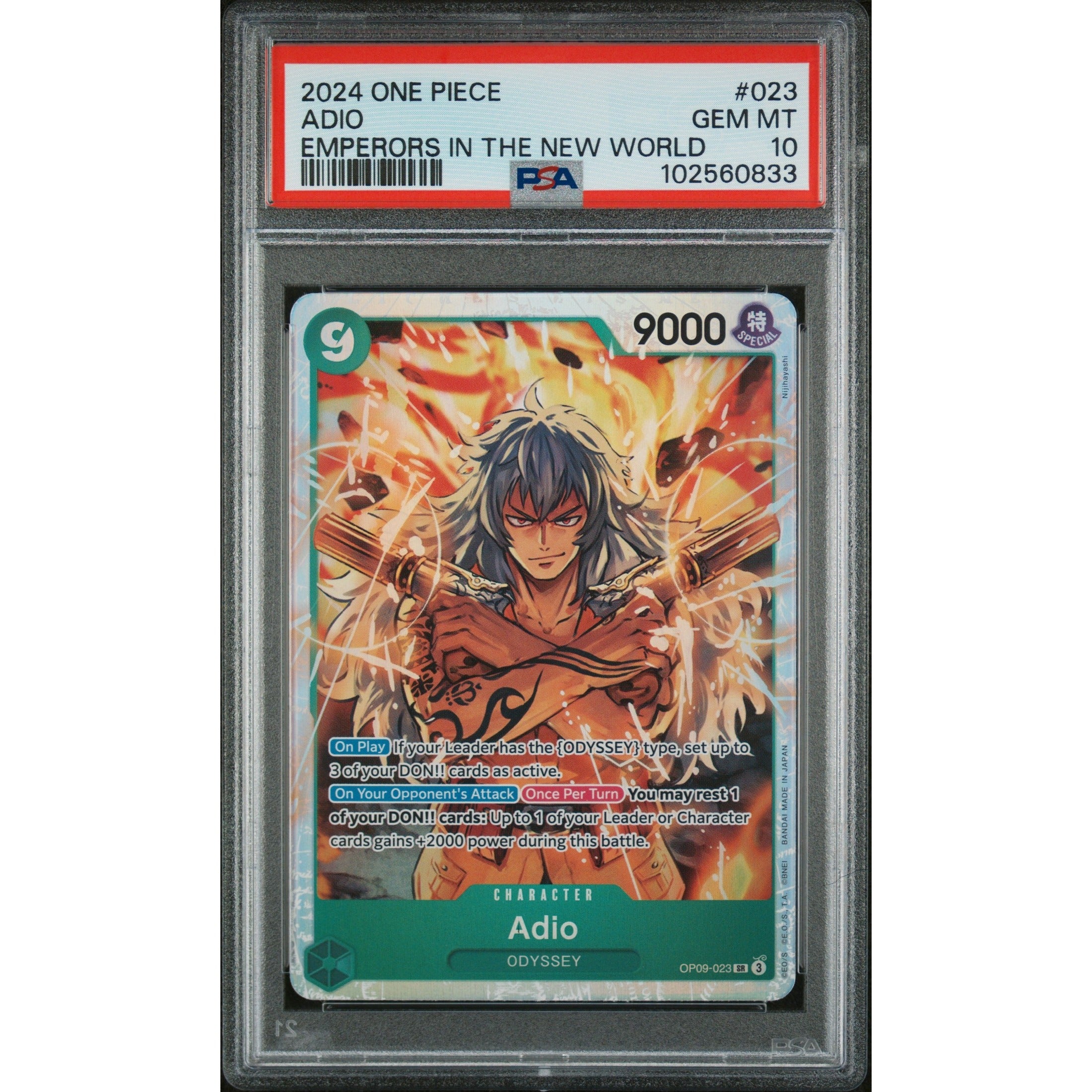 One Piece: TCG Cards One Piece Op09-Emperors In The New World 023 Adio Card Psa 10 Gem MintCert #102560833