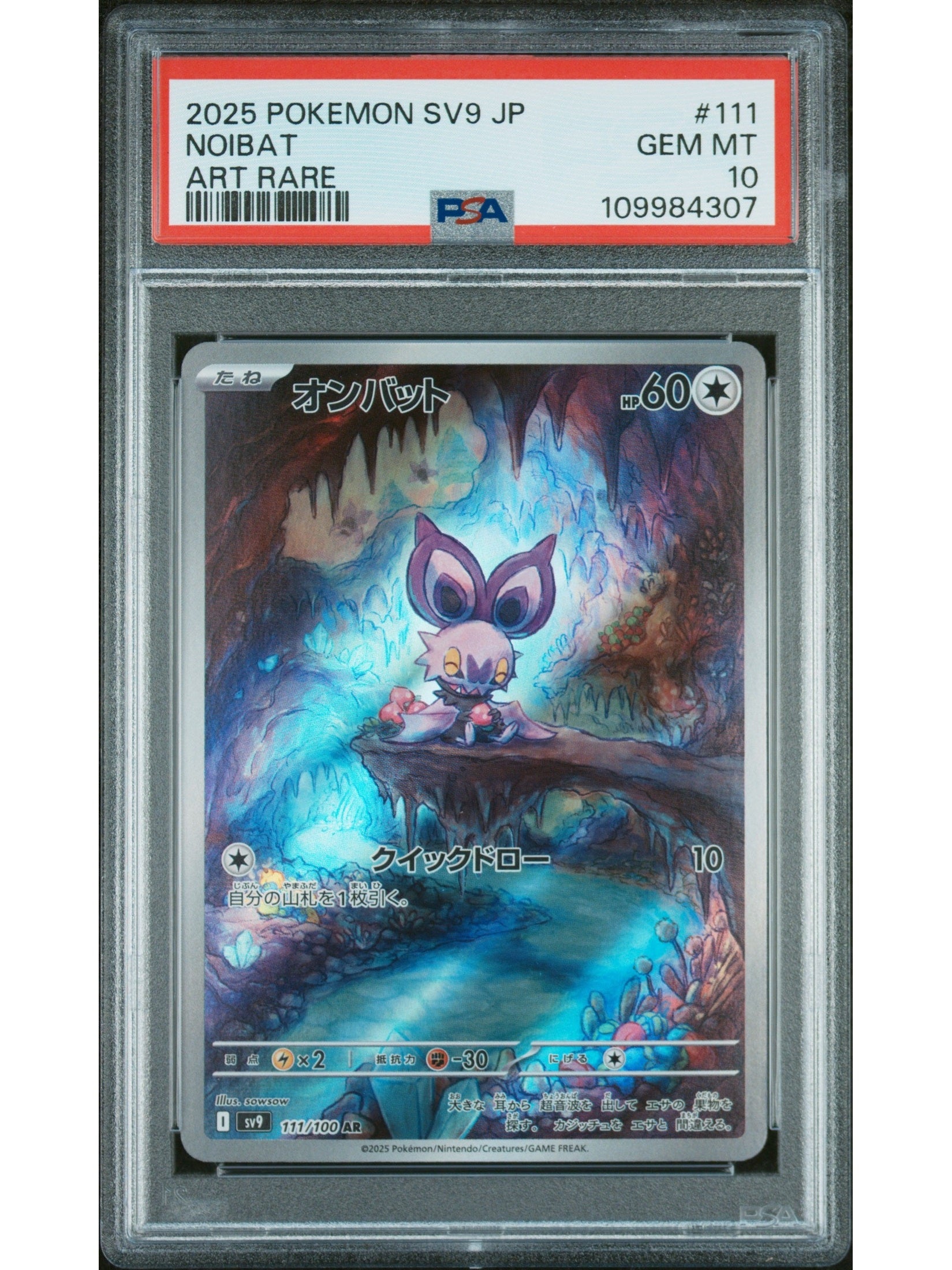 Pokemon Japanese Sv9-Battle Partners 111 Noibat Art Rare Card Psa 10 Gem Mint Cert #109984307 Boxed Vinyl - Premium Collectibles Store Pokemon Japanese Sv9-Battle Partners 111 Noibat Art Rare Card Psa 10 Gem Mint Cert #109984307 Boxed Vinyl - Premium Collectibles Store