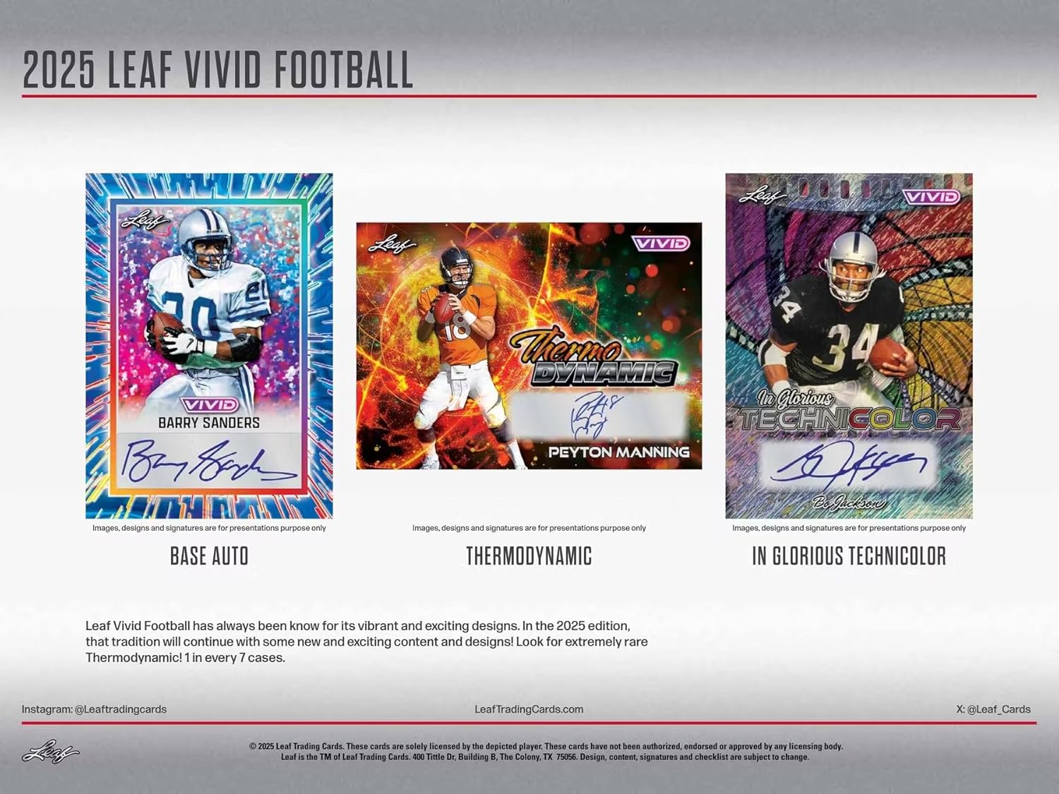 Leaf: 2025 Vivid Football Hobby Box (9 Cards)
