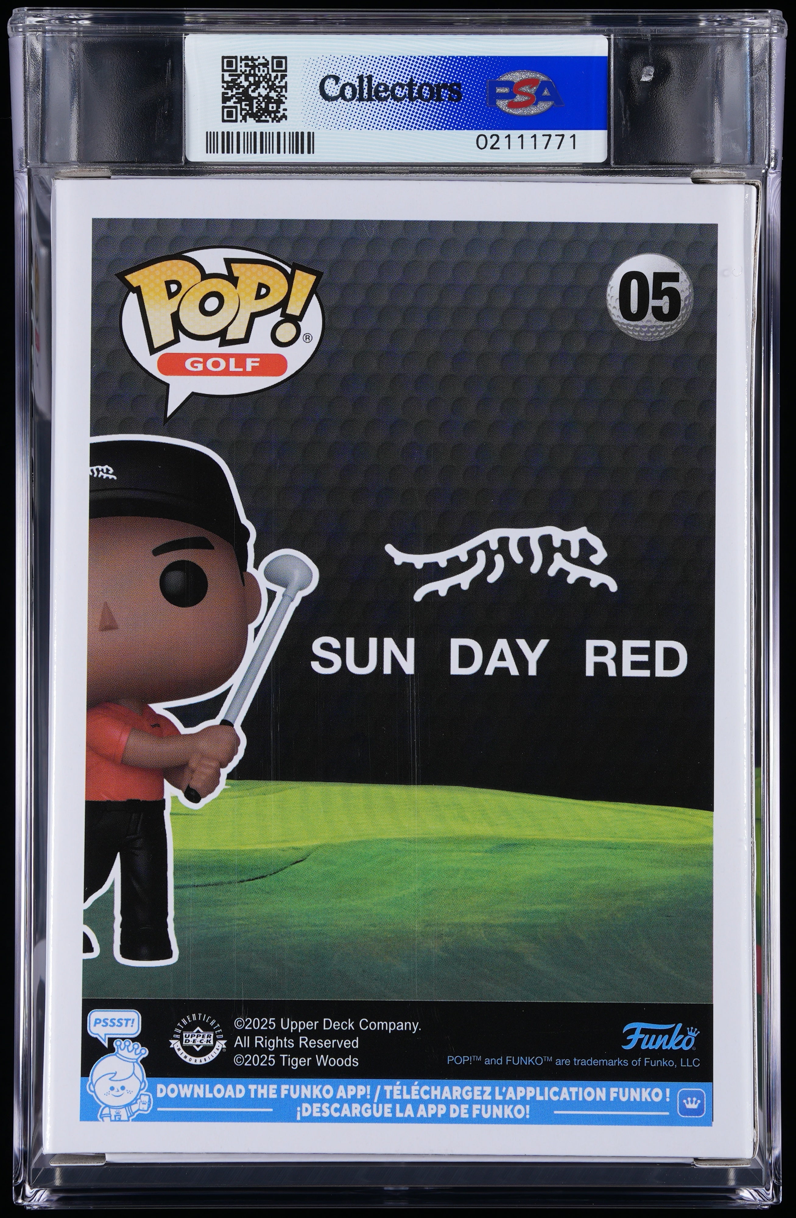 Funko Pop! PSA Graded Sun Day Red: Tiger Woods PSA Graded 9 MINT Vinyl Figure #05 Cert #02111771