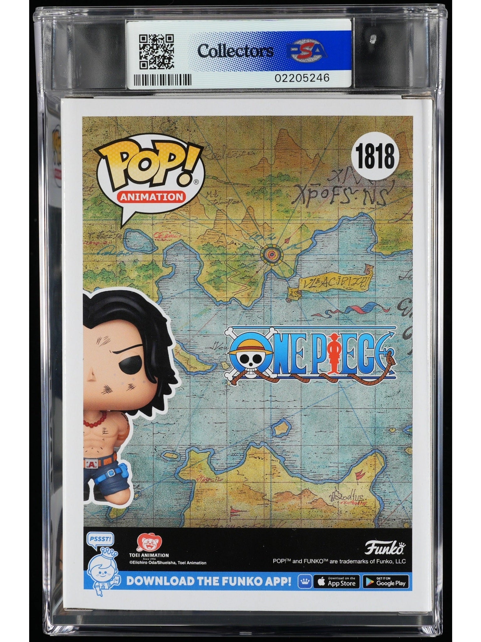 Funko Pop! One Piece: Portgas D. Ace PSA Graded Vinyl Figure #1818 Cert #02205246