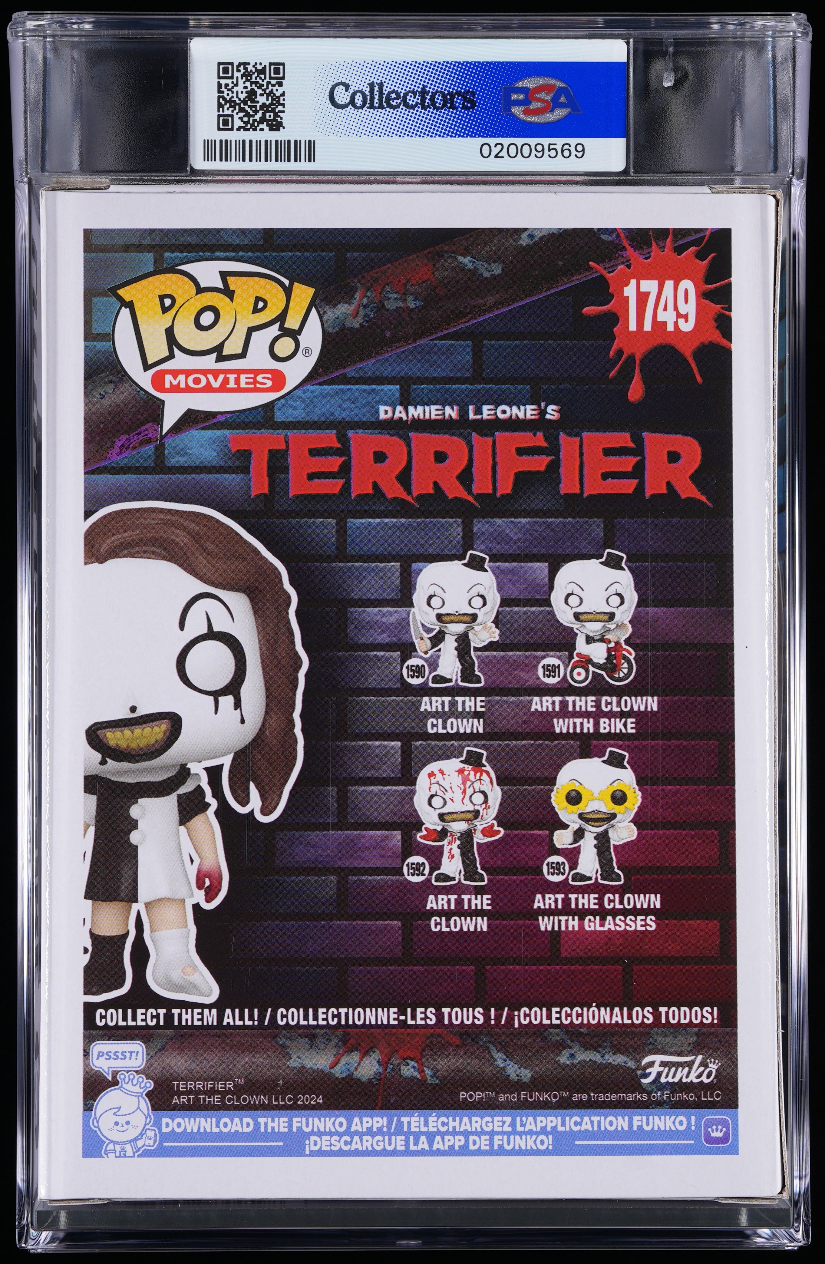 Funko Pop! PSA Graded Terrifier: Little Pale Girl (GITD Specialty Series)) PSA Graded 8.5 NM-MT+ Vinyl Figure #1749 Cert #02009569