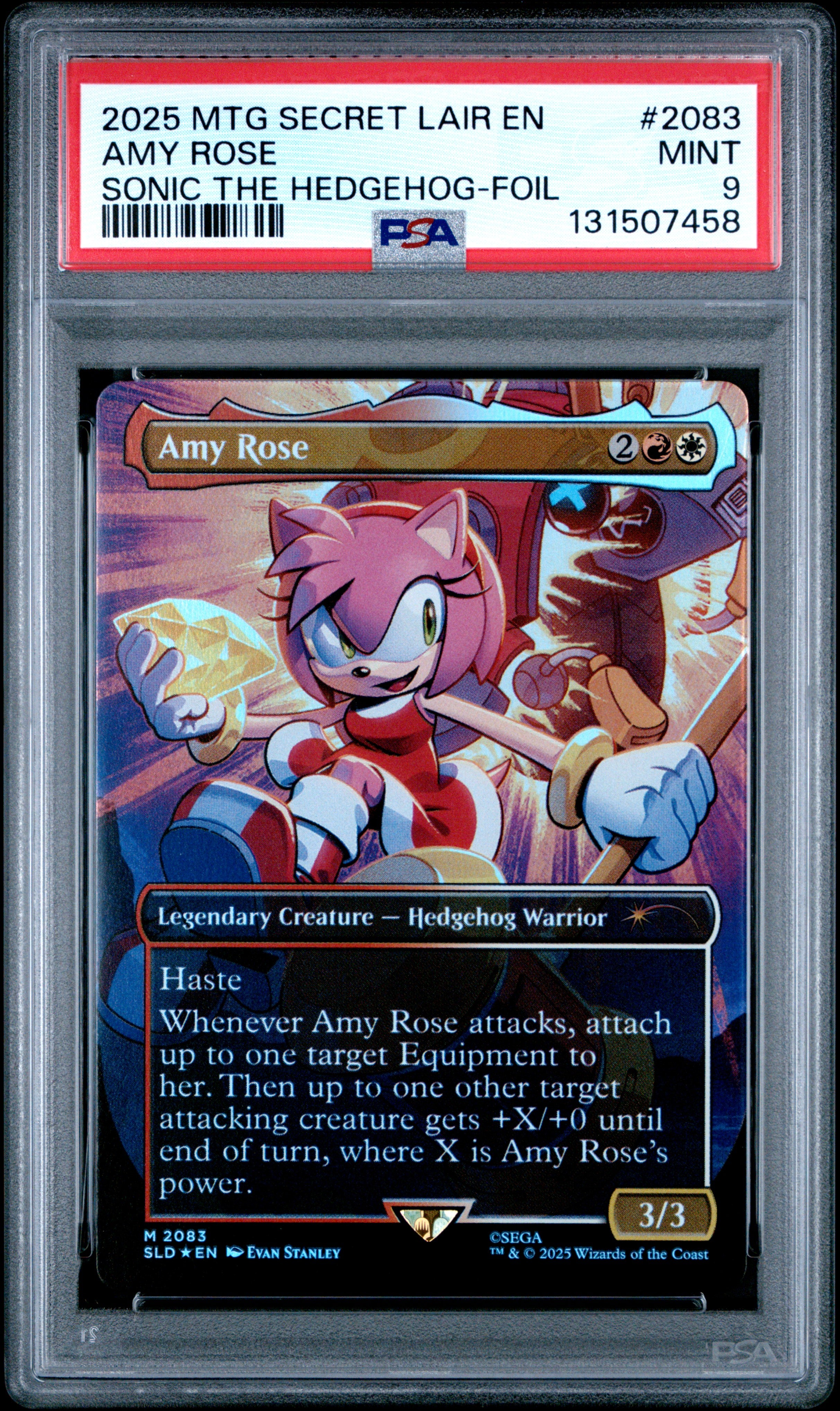 Magic The Gathering Secret Lair Drop 2083 Amy Rose Sonic: Friends & Foes Foil PSA 9 MINT Cert #131507458