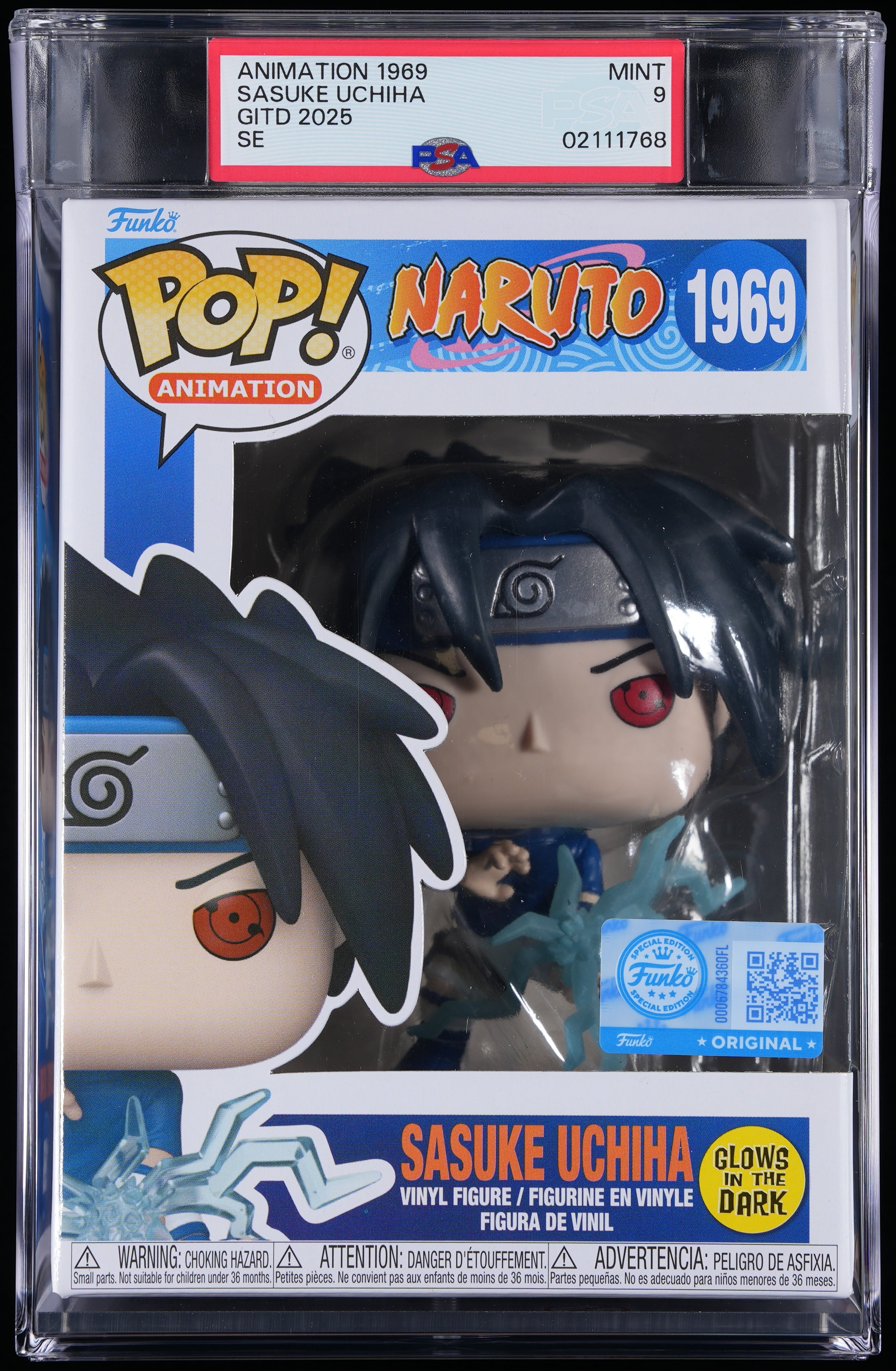 Funko Pop! PSA Graded Naruto: Sasuke Uchiha PSA Graded 9 MINT Vinyl Figure #1969 Cert #02111768