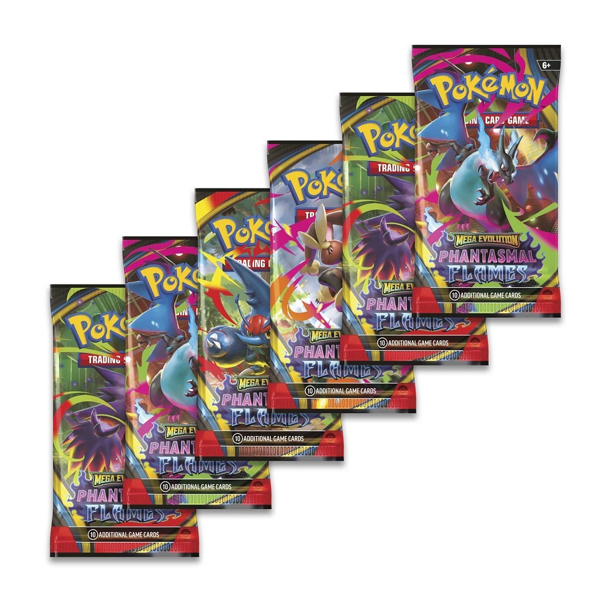 Pokémon TCG: Mega Evolution - Phantasmal Flames Booster Bundle (6 Packs)