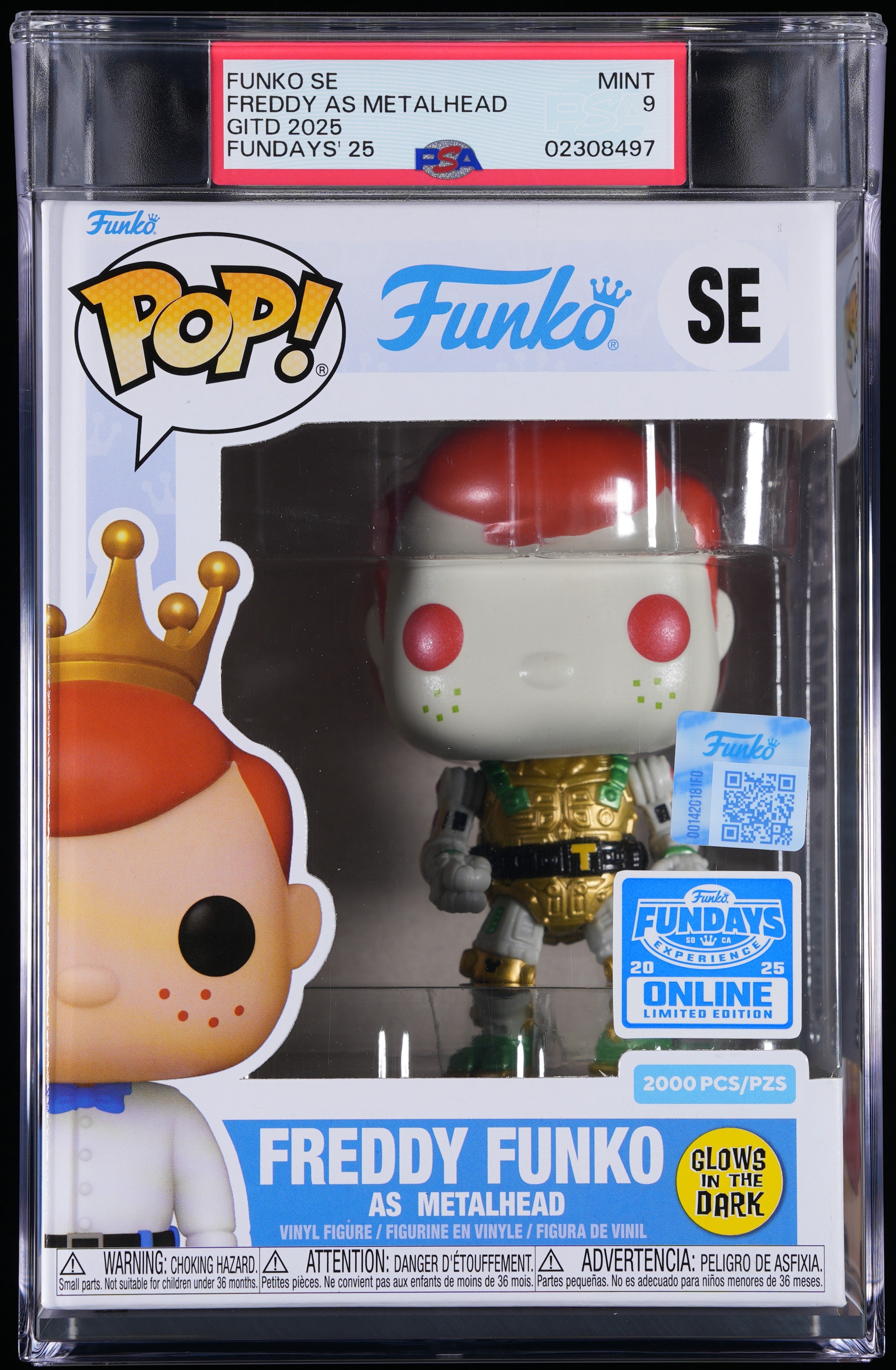 Funko Pop! PSA Graded Teenage Mutant Ninja Turtles: Freddy as Metalhead GITD (2025 Fundays) PSA Graded 9 MINT Vinyl Figure #SE Cert #02308497