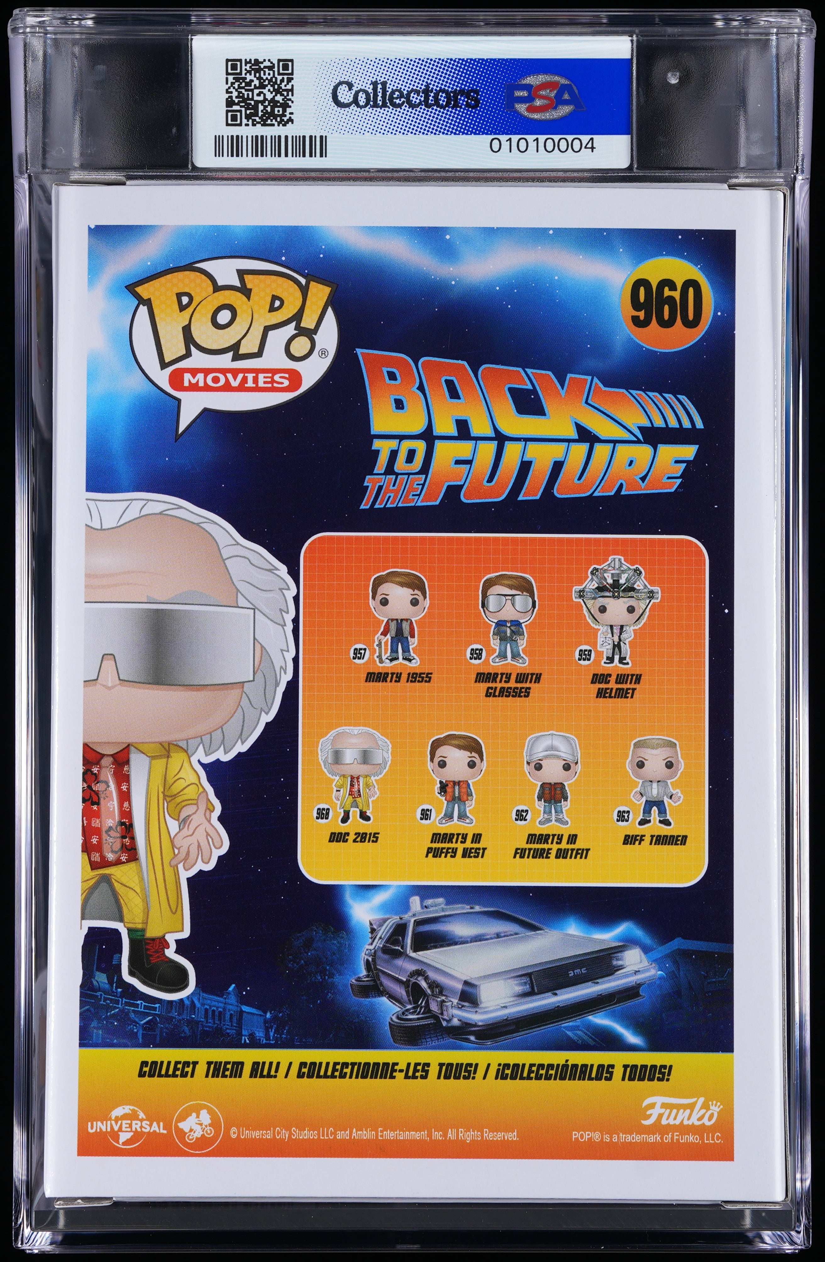 Funko Pop! PSA Graded Back to the Future: Doc 2015 PSA Graded 9 MINT Vinyl Figure #960 Cert #01010004