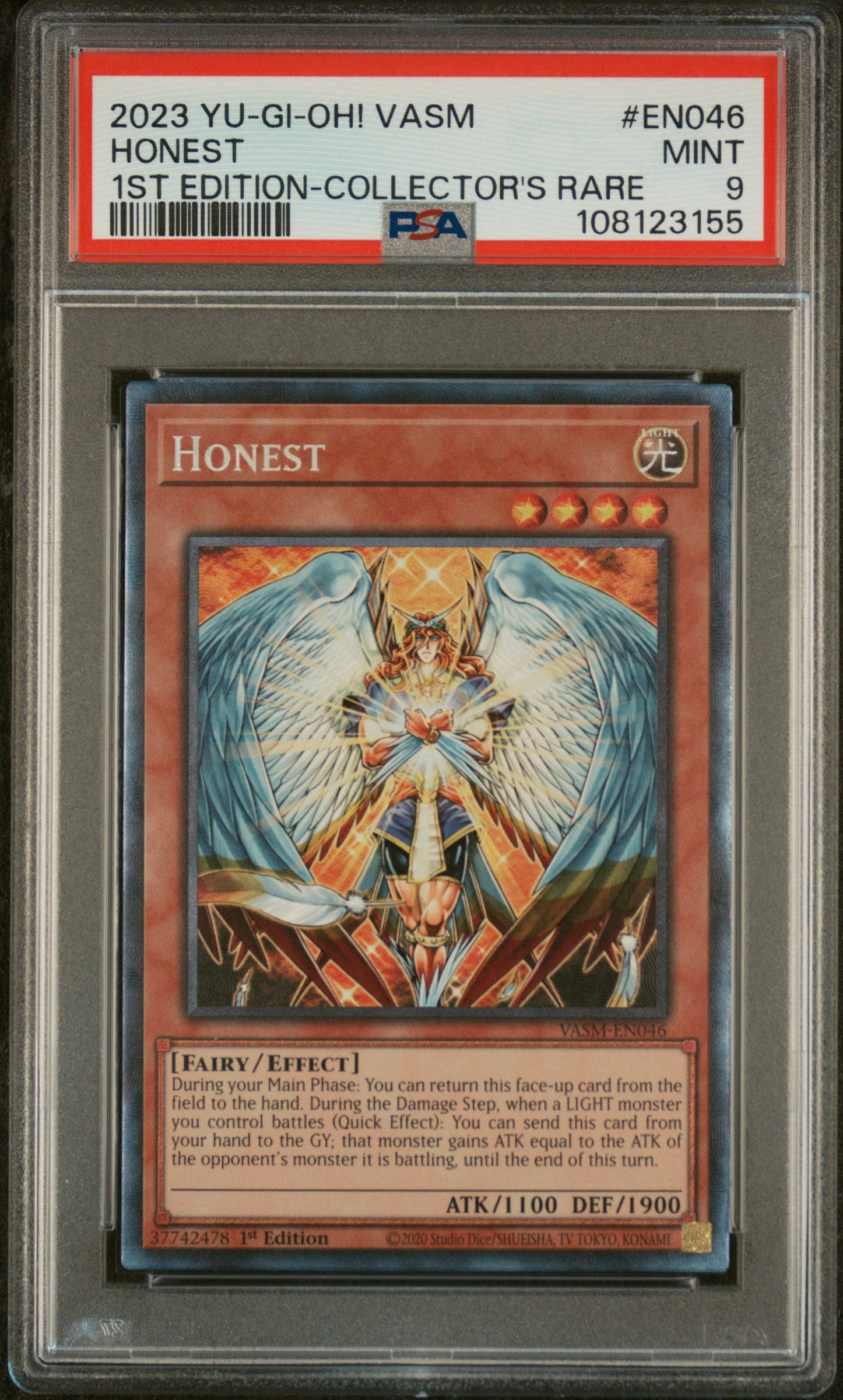 Yu-Gi-Oh! Vasm-Valiant Smashers En046 Honest 1St Edition-Collector'S Rare Card Psa 9 Mint Cert #108123155