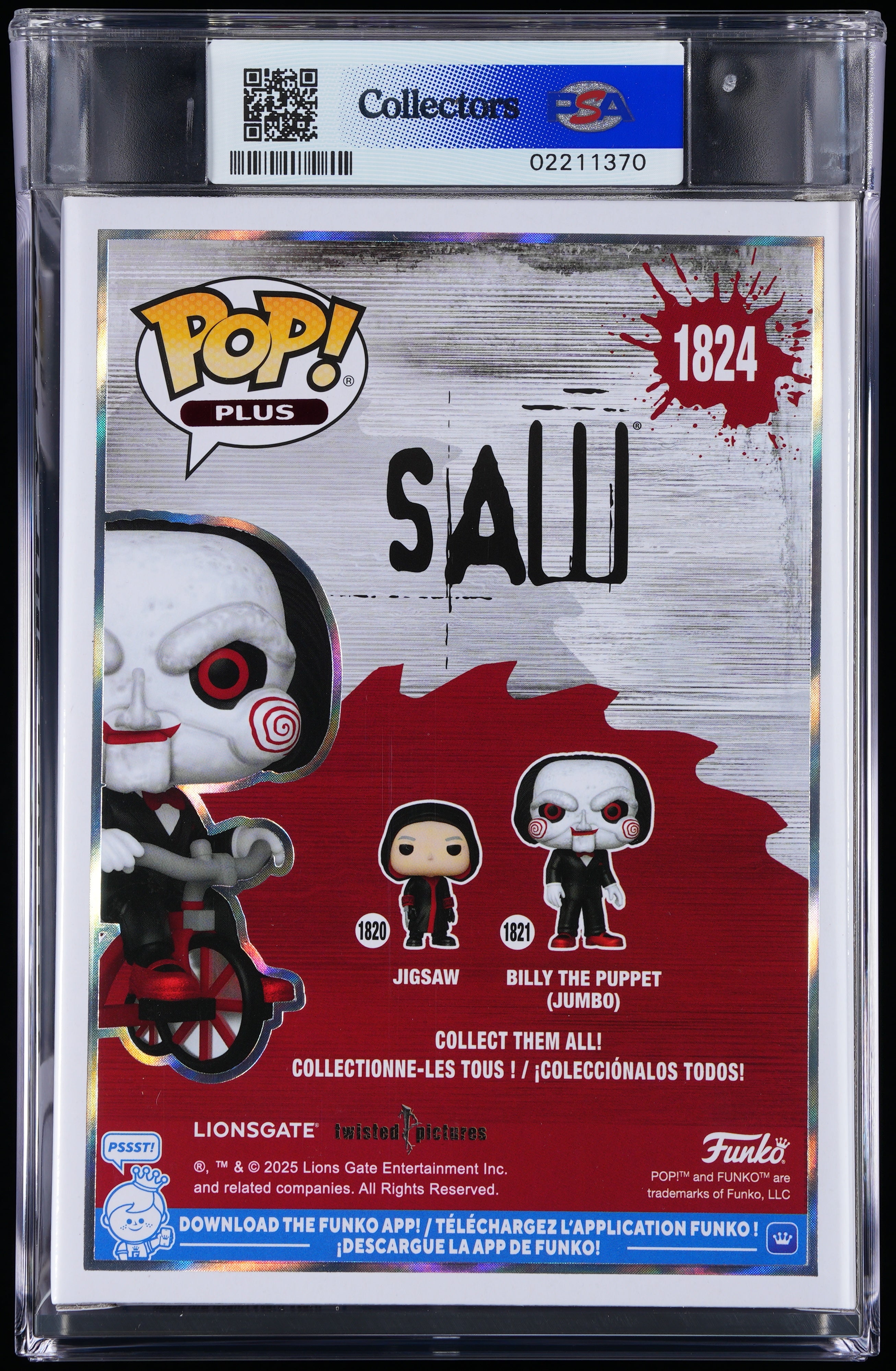 Funko Pop! PSA Graded Saw: Billy The Puppet PSA Graded 9 MINT Vinyl Figure #1824 Cert #02211370