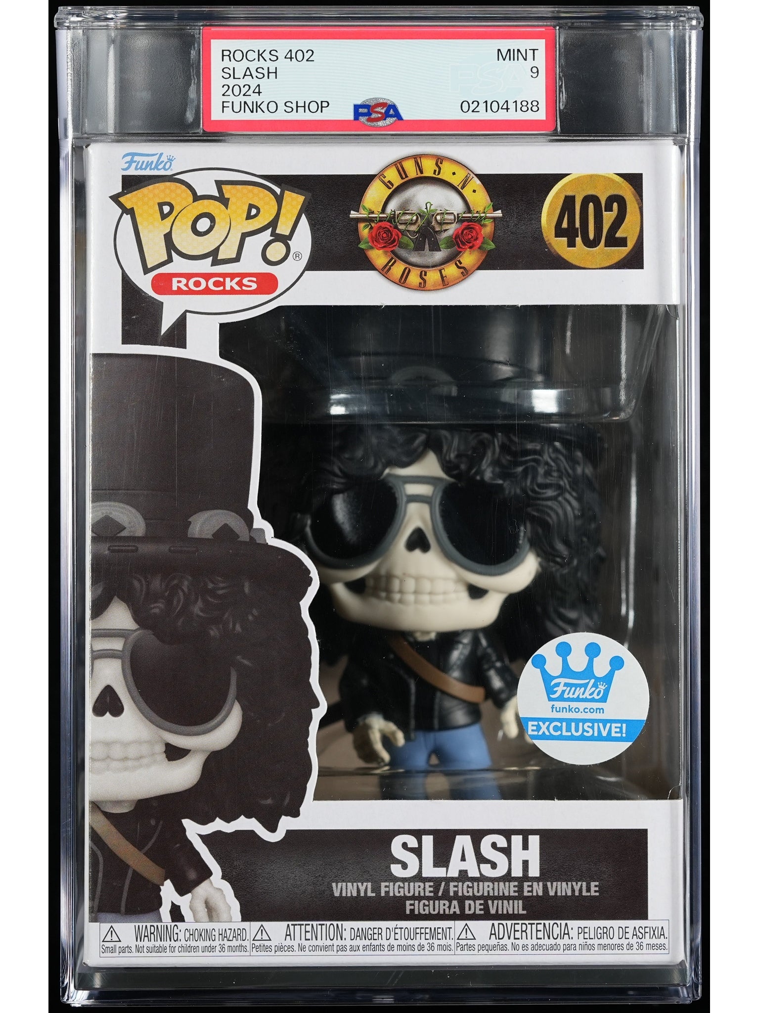 Funko Pop! Guns 'N Roses: Slash PSA Graded Vinyl Figure #402 Cert #02104188