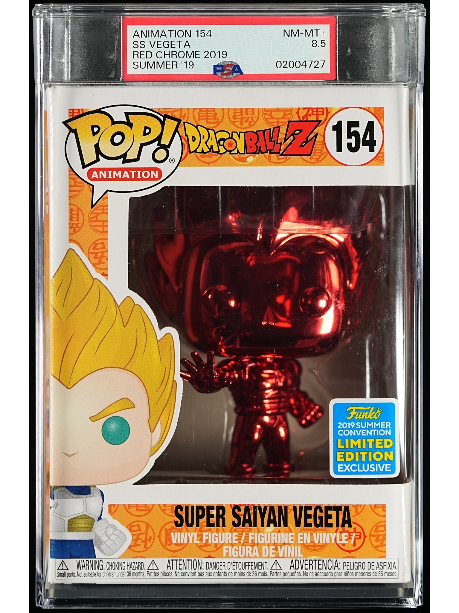 Funko Pop! Dragon Ball Z: SS Vegeta PSA Graded Vinyl Figure #154 Cert #02004727