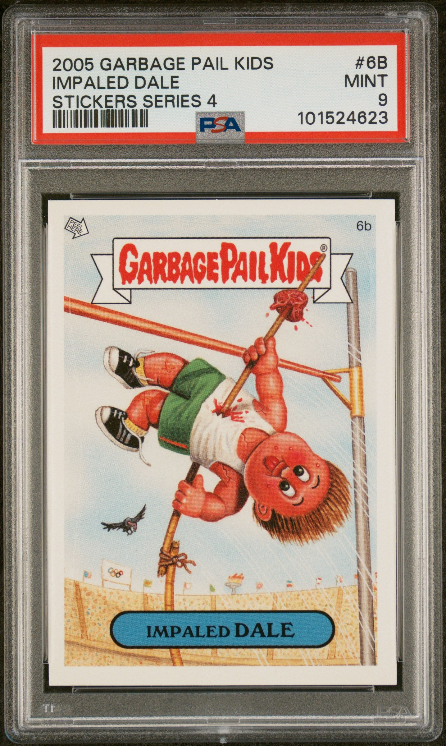 Garbage Pail Kids Stickers Series 4 6B Impaled Dale PSA 9 MINT Cert #101524623