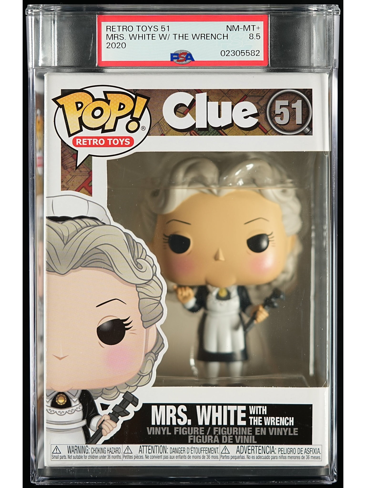 Funko Pop! Clue: Mrs. White w/ the Wrench PSA Graded Vinyl Figure #51 Cert #02305582