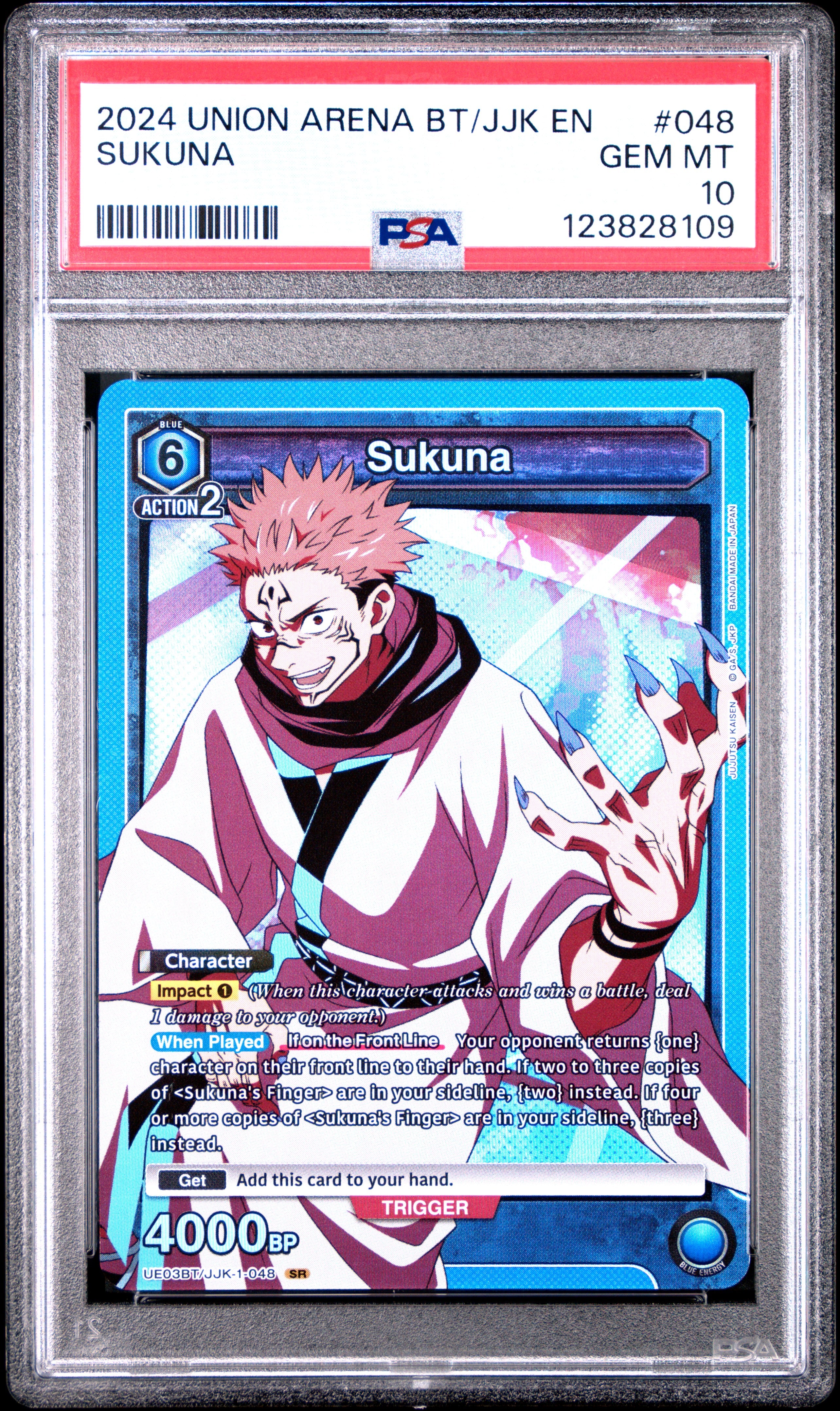 Union Arena Ue03Bt/Jjk Jujutsu Kaisen 048 Sukuna PSA 10 GEM MINT Cert #123828109