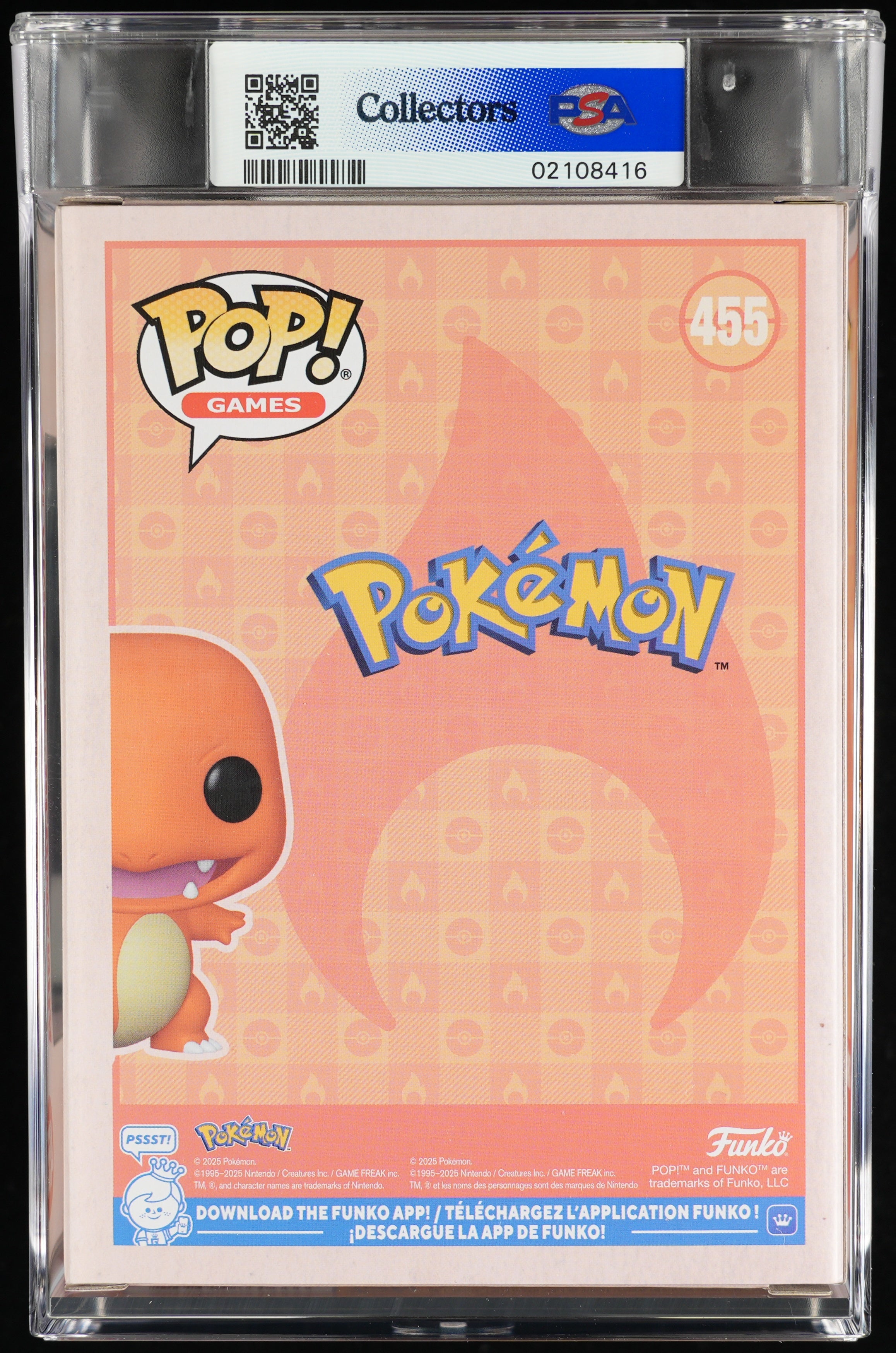 Funko Pop! PSA Graded Pokemon: Charmander PSA Graded 10 GEM MINT Vinyl Figure #455