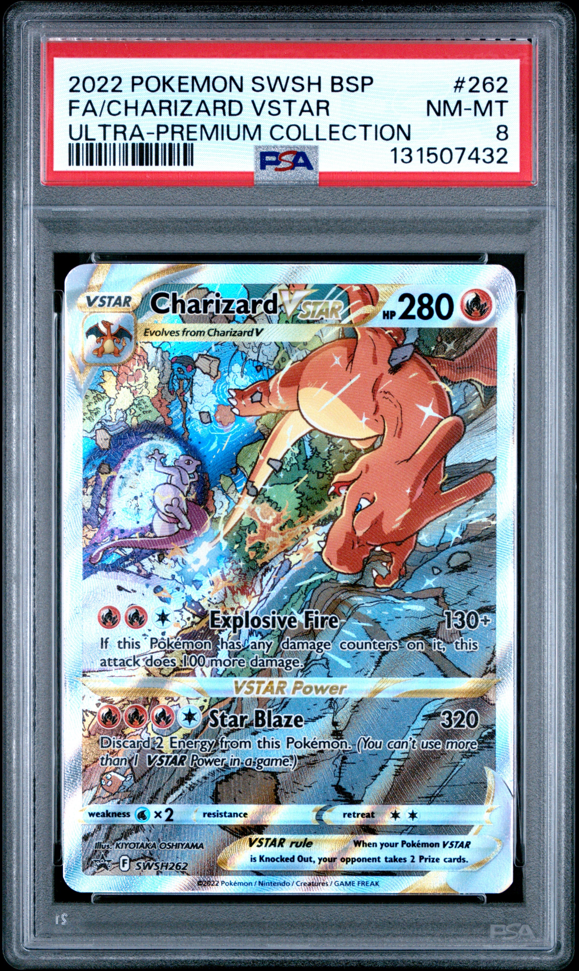 Pokemon Swsh Black Star Promo 262 Full Art/Charizard Vstar Sword & Shield Ultra Premium Collection Charizard PSA 8 NM-MT Cert #131507432