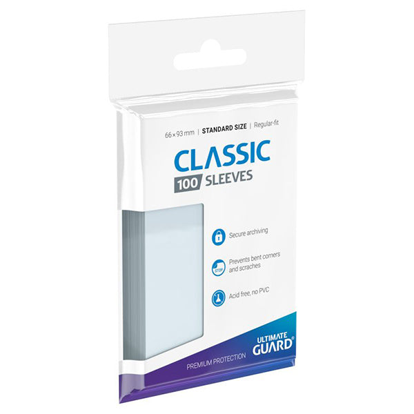 Ultimate Guard Card Sleeves: Classic Soft Sleeves Standard Size - Transparent (100 ct)