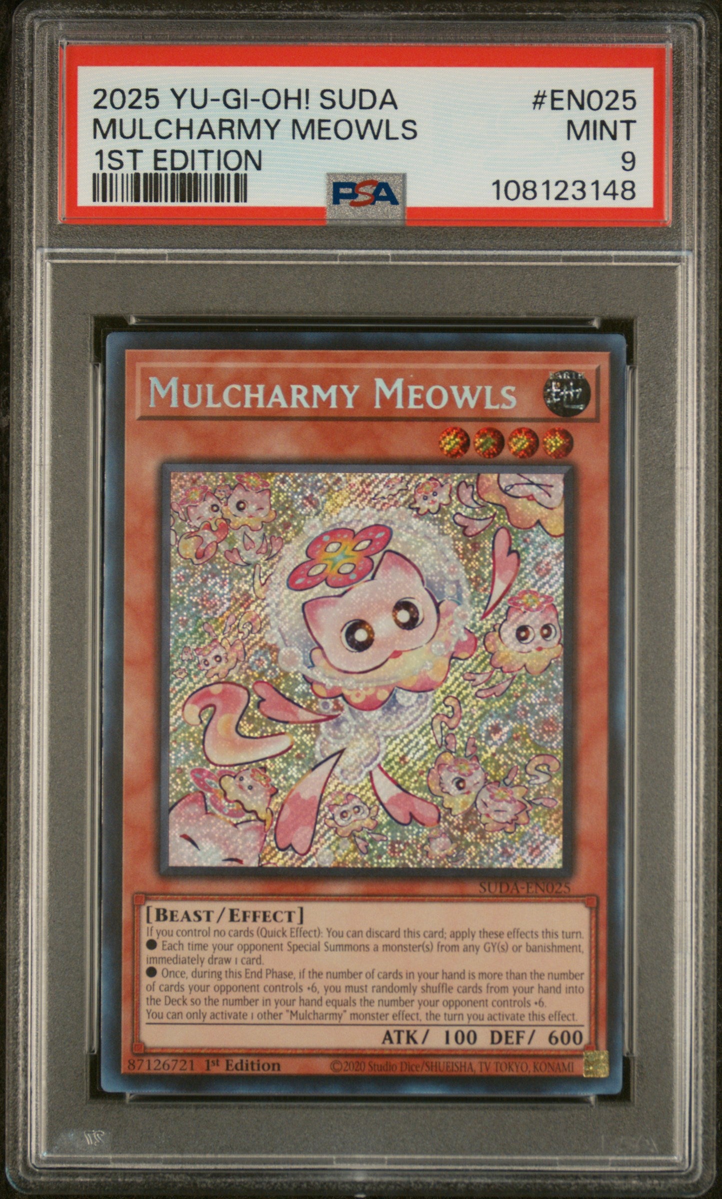 Yu-Gi-Oh! Suda-Supreme Darkness En025 Mulcharmy Meowls 1St Edition Card Psa 9 Mint Cert #108123148