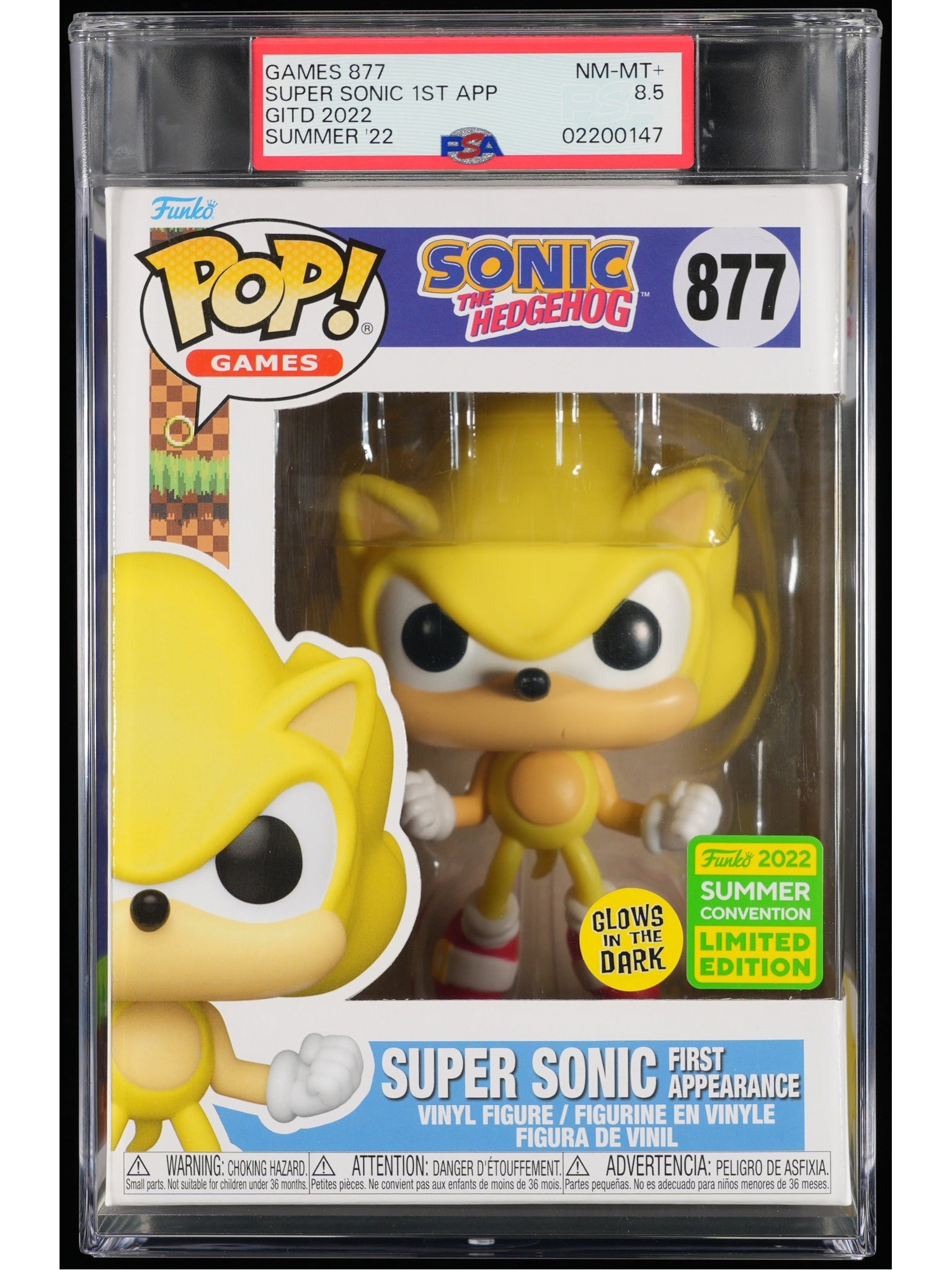 Sonic the Hedgehog: Super Sonic (GITD 2022 Summer Convention) PSA 8.5 NM-MT+