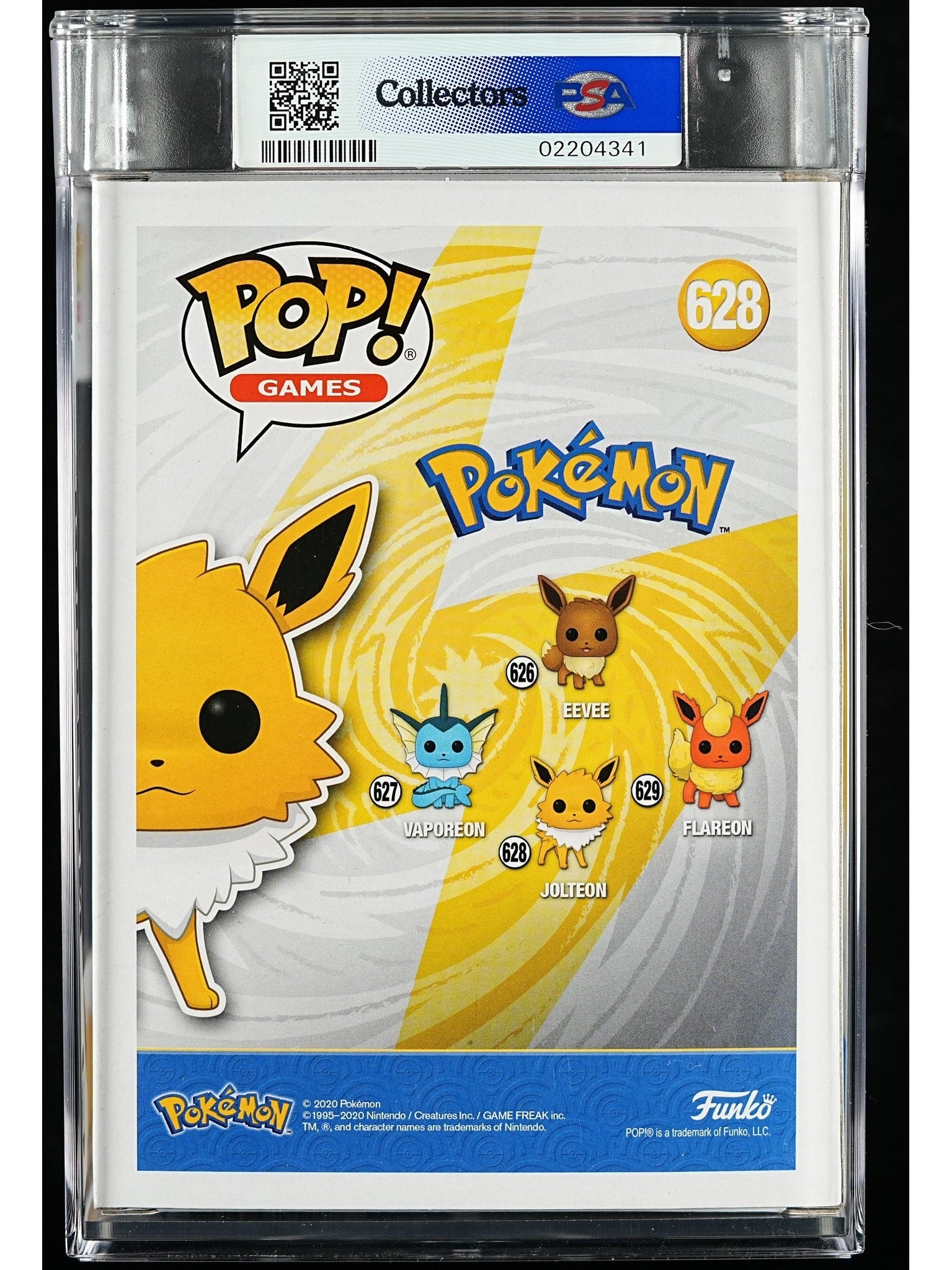 Funko Pop! Pokemon: Jolteon PSA Graded Vinyl Figure #628 Cert #02204341