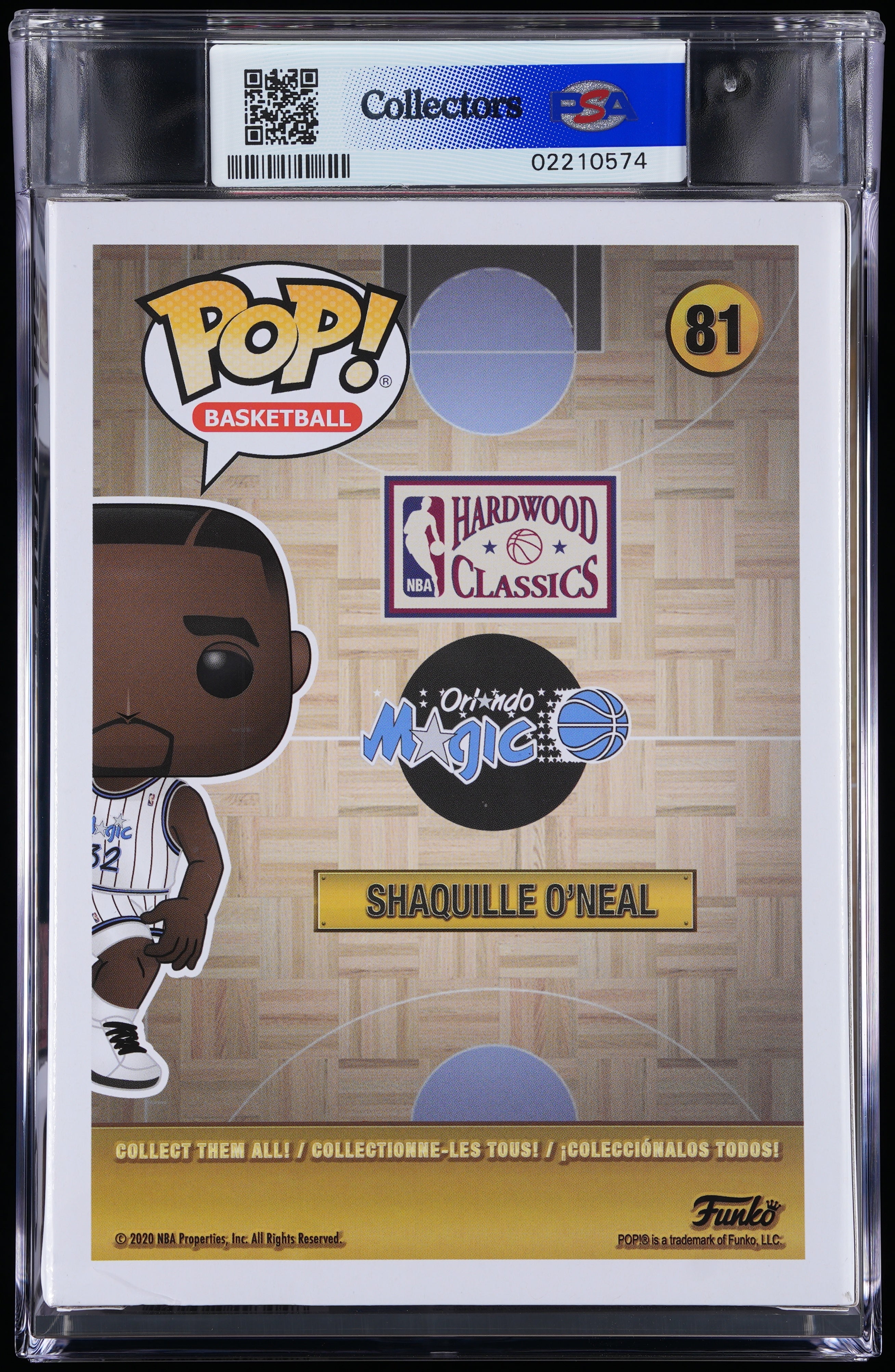 Funko Pop! PSA Graded NBA Orlando Magic: Shaquille O'Neal PSA Graded 8 NM-MT Vinyl Figure #81 Cert #02210574