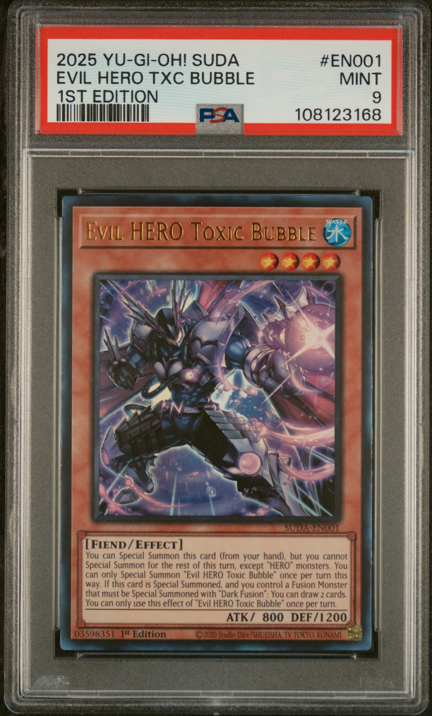 Yu-Gi-Oh! Suda-Supreme Darkness En001 Evil Hero Toxic Bubble 1St Edition Card Psa 9 Mint Cert #108123168