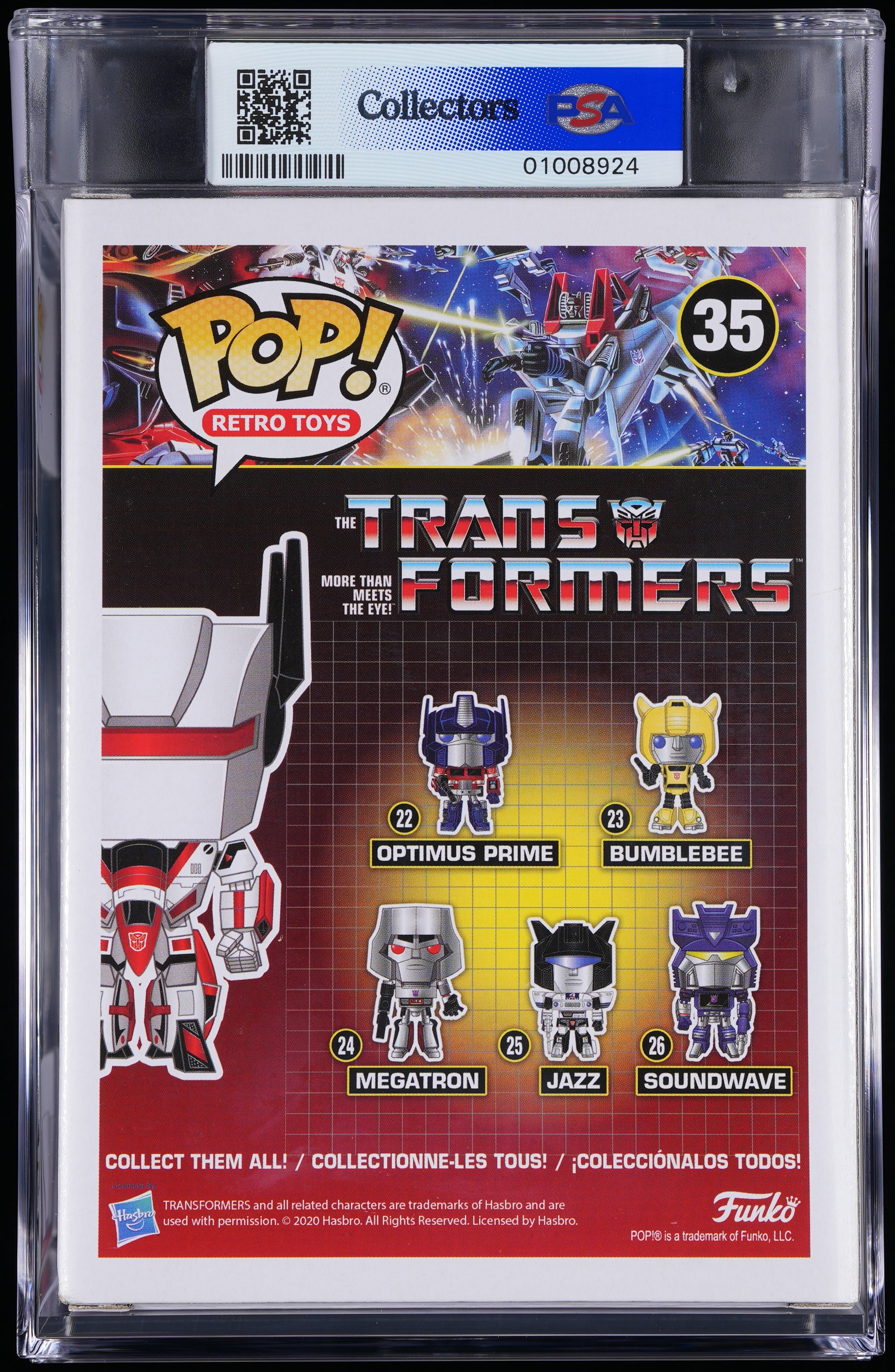 Funko Pop! PSA Graded Transformers: Jetfire (Funko Shop) PSA Graded 8.5 NM-MT+ Vinyl Figure #35 Cert #01008924