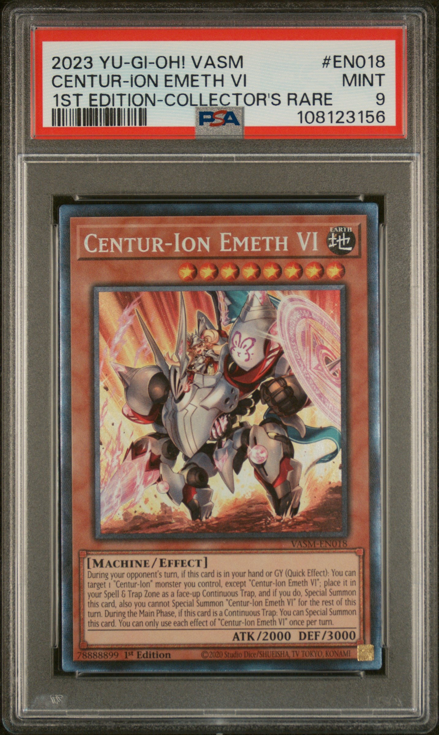 Yu-Gi-Oh! Vasm-Valiant Smashers En018 Centur-Ion Emeth Vi 1St Edition-Collector'S Rare Card Psa 9 Mint Cert #108123156
