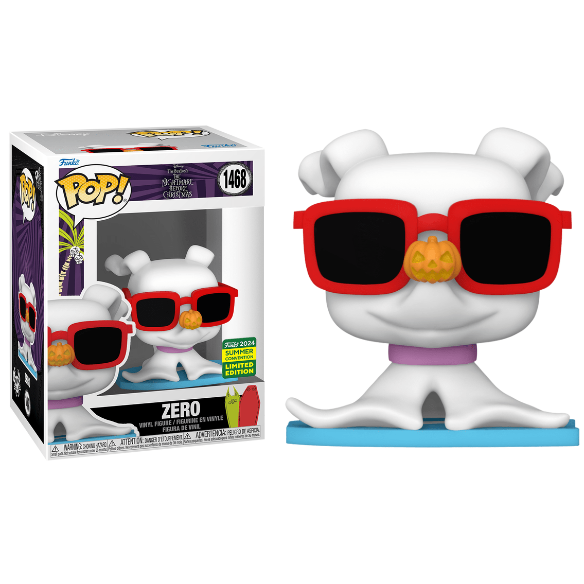 Funko Pop! Disney The Nightmare Before Christmas: Zero with Sunglasses (2024 Summer Convention) Vinyl Figure #1468