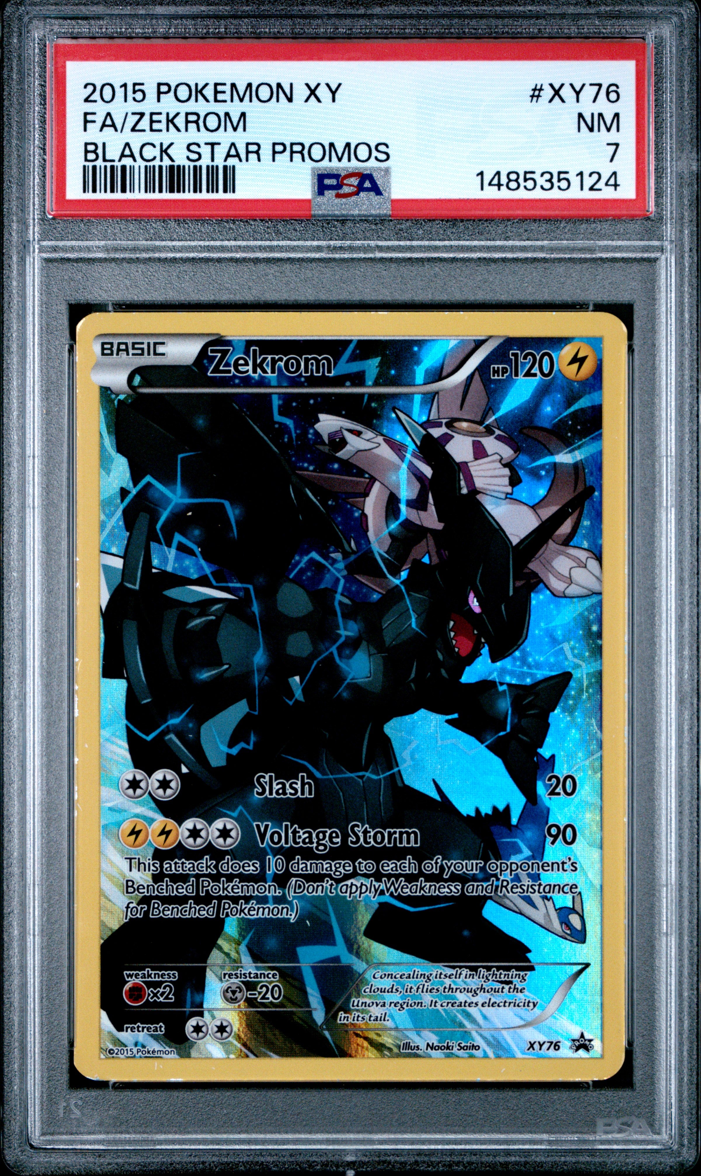 Pokemon Xy Black Star Promos Xy76 Full Art/Zekrom PSA 7 NM Cert #148535124