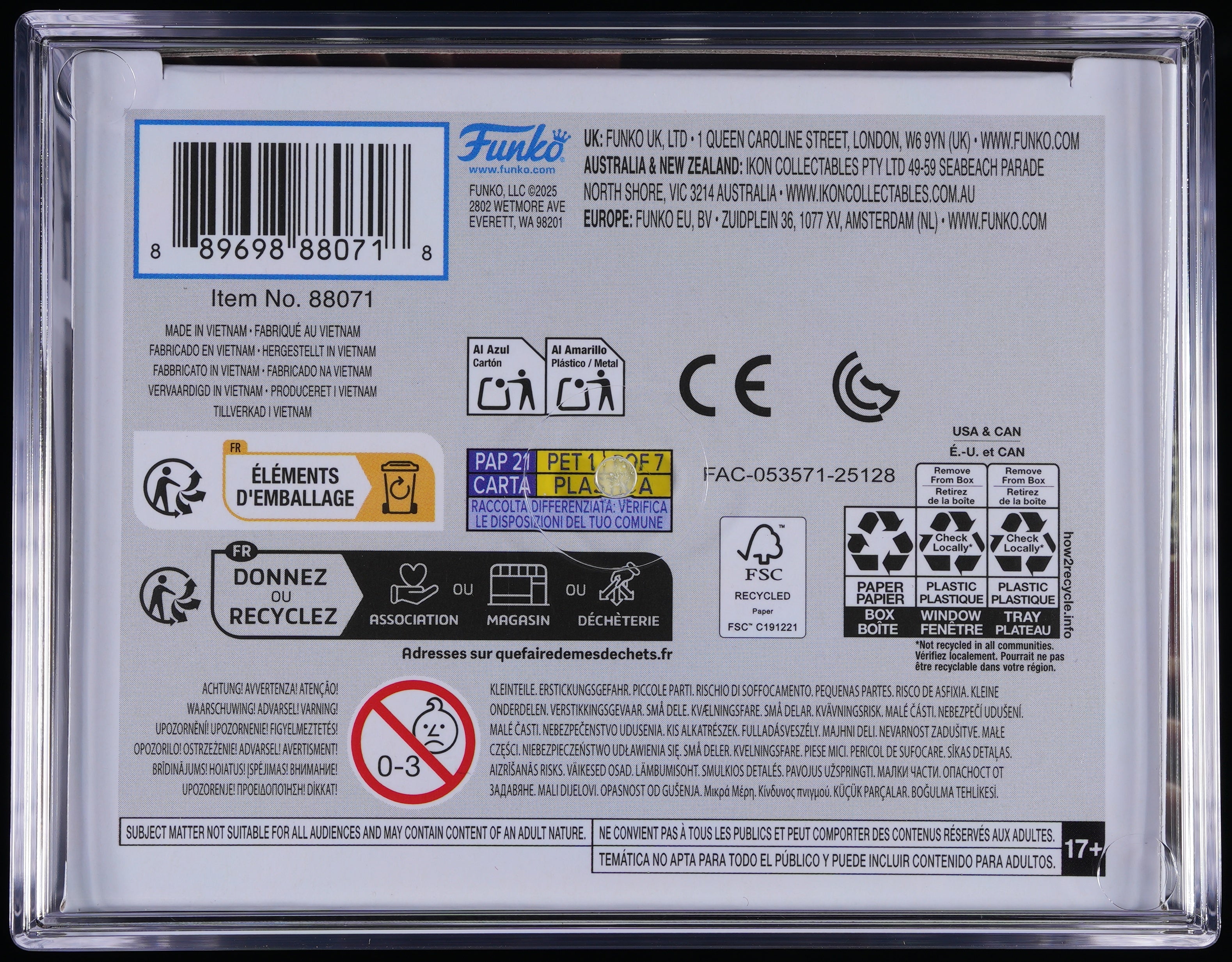 Funko Pop! PSA Graded Predator 2: City Hunter (Limited Edition) PSA Graded 10 GEM MINT Vinyl Figure #1829 Cert #02308657