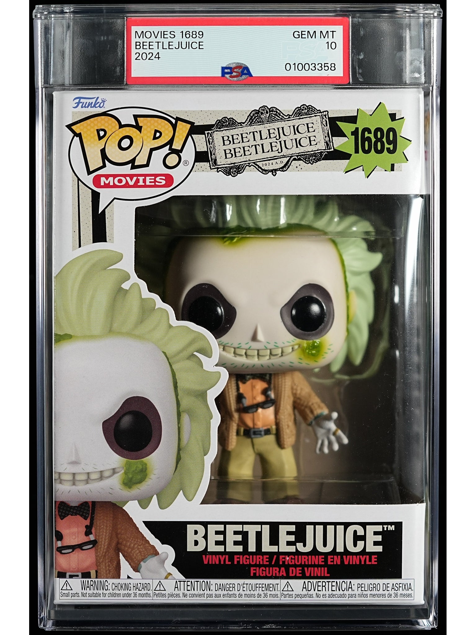 Funko Pop! Beetlejuice: Beetlejuice PSA Graded Vinyl Figure #1689 Cert #01003358