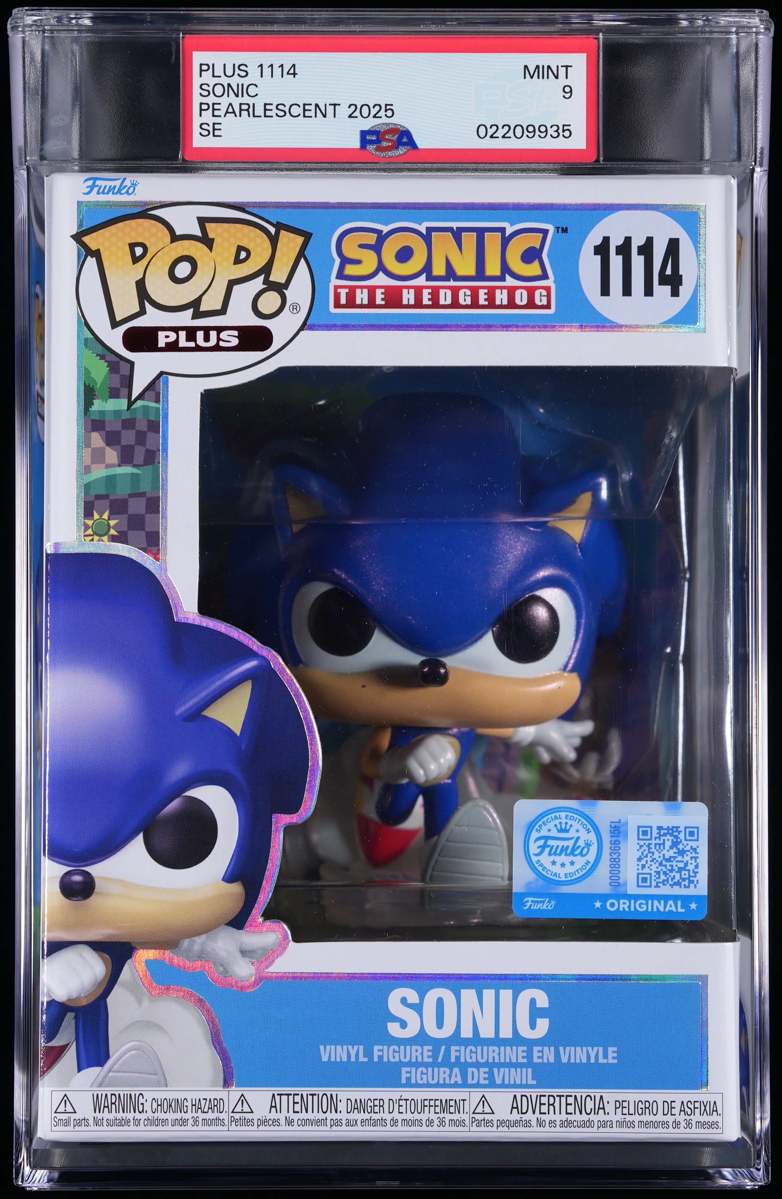 Funko Pop! PSA Graded Sonic the Hedgehog: Sonic PSA Graded 9 MINT Vinyl Figure #1114 Cert #02209935