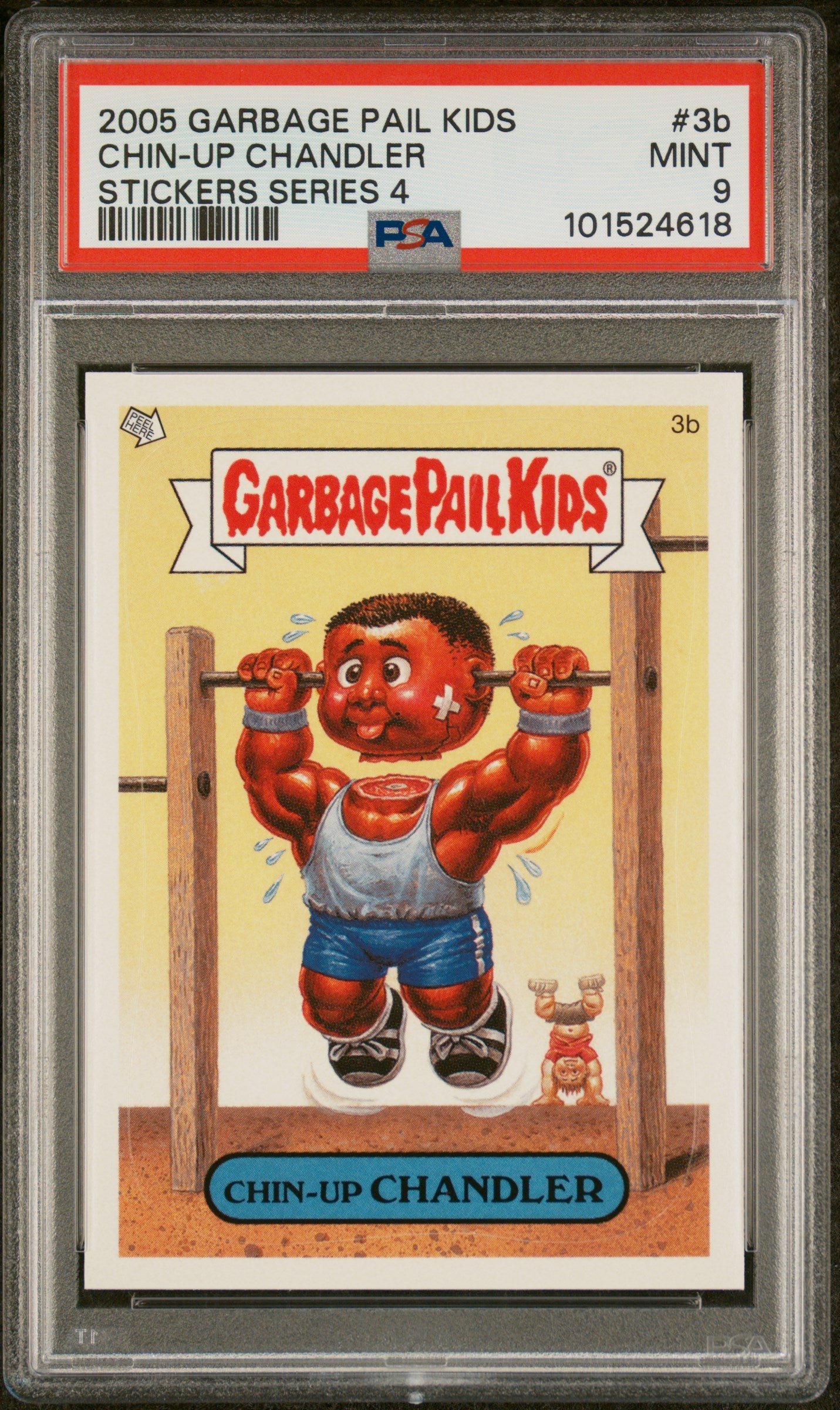 Garbage Pail Kids Stickers Series 4 3B Chin Up Chandler PSA 9 MINT Cert #101524618