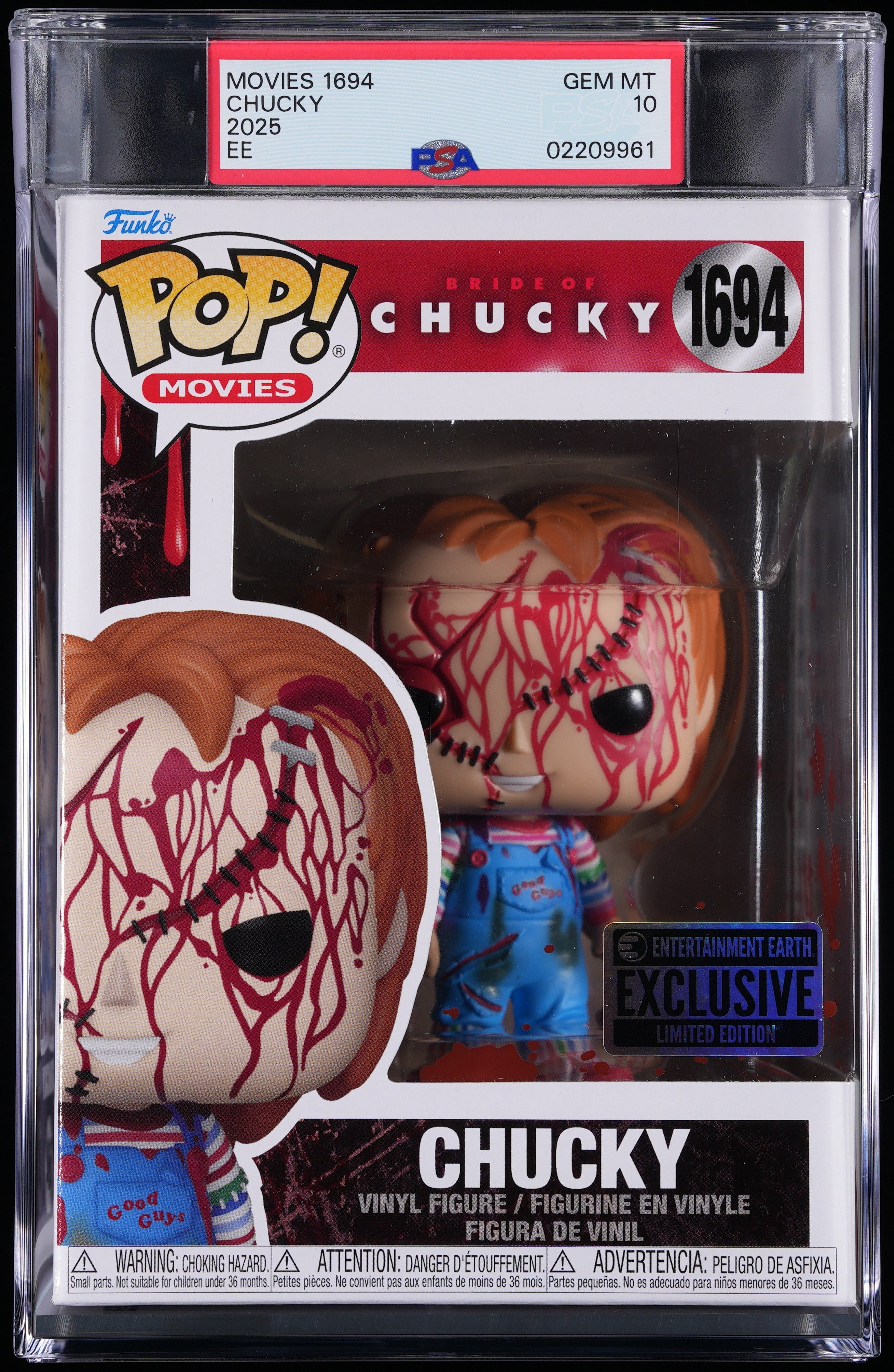 Funko Pop! PSA Graded Bride of Chucky: Chucky PSA Graded 10 GEM MINT Vinyl Figure #1694 Cert #02209961