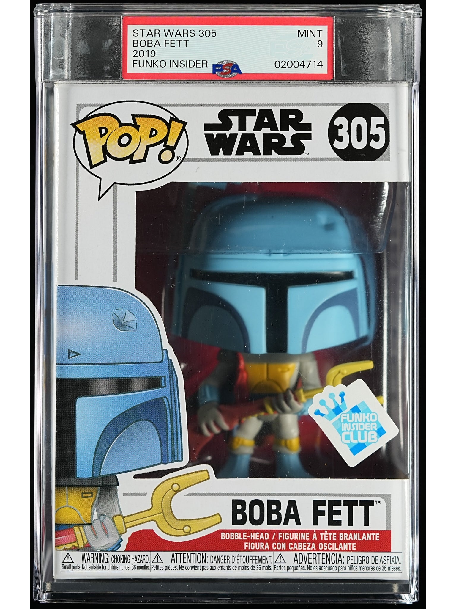 Funko Pop! Star Wars: Boba Fett PSA Graded Vinyl Figure #305 Cert #02004714