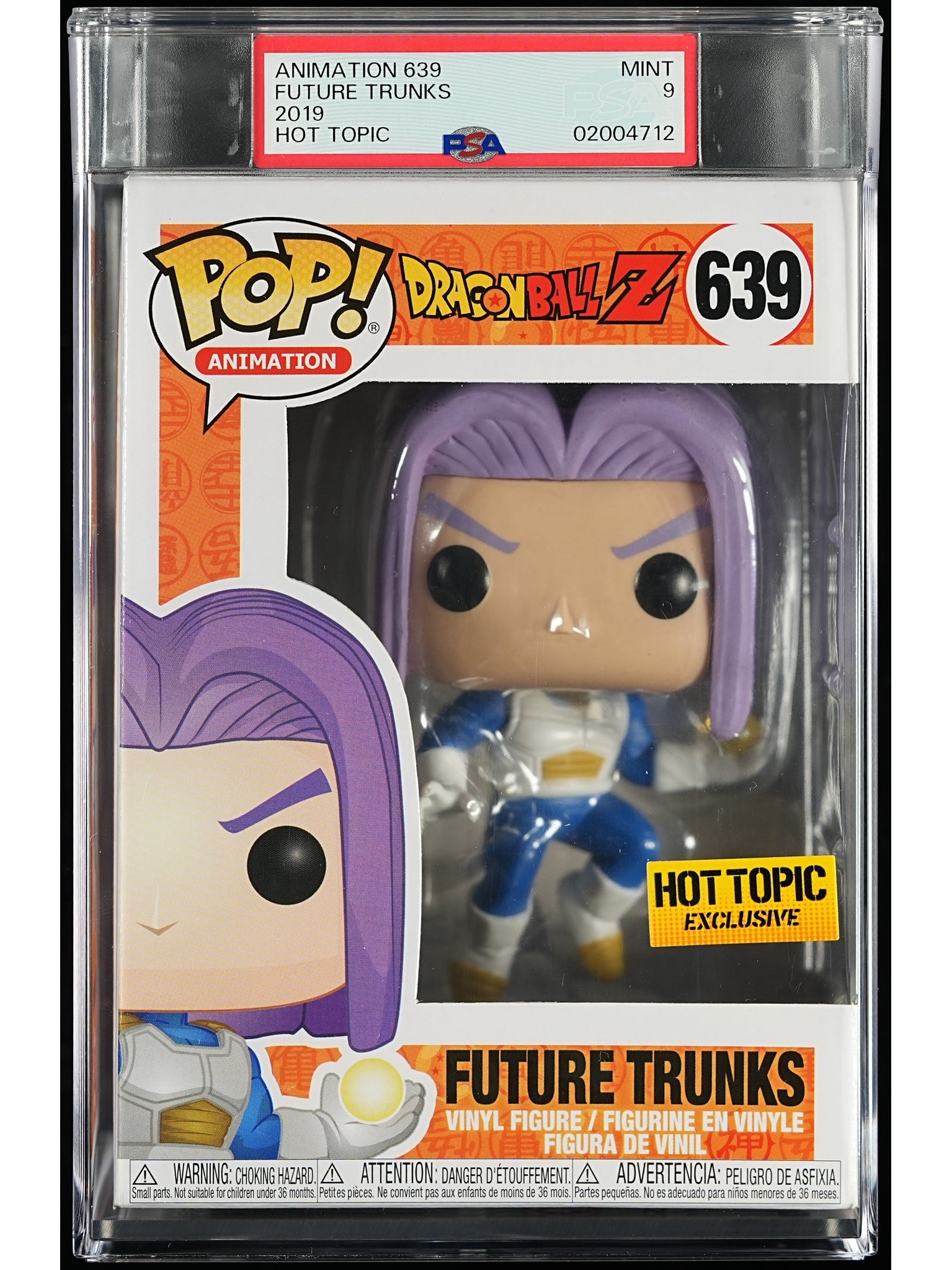 Funko Pop! Dragon Ball Z: Future Trunks PSA Graded Vinyl Figure #639 Cert #02004712
