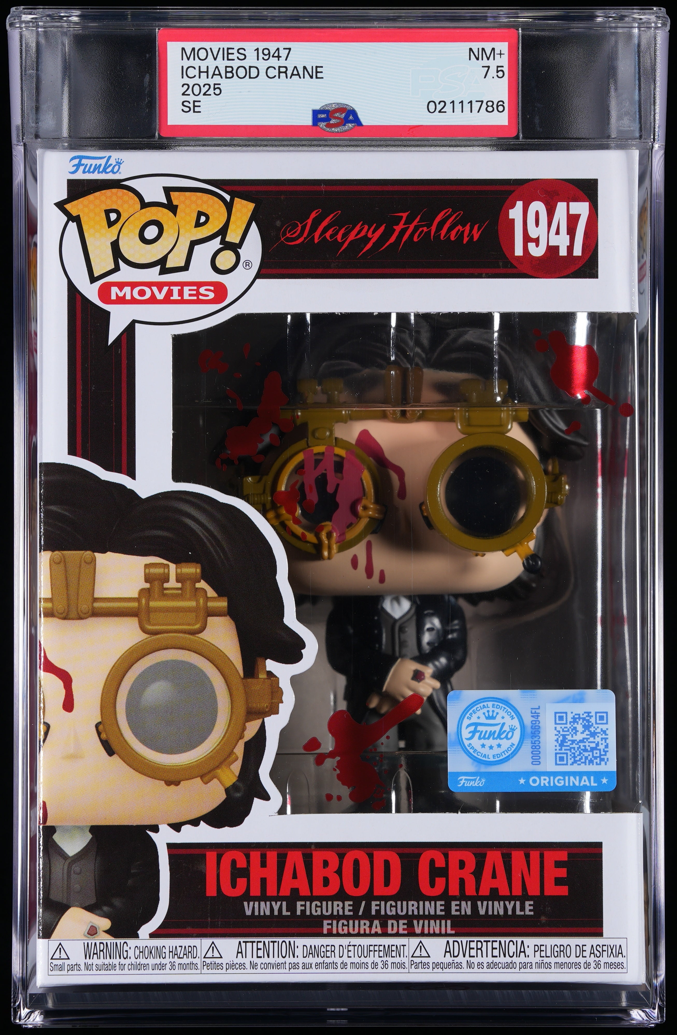 Funko Pop! PSA Graded Sleepy Hollow: Ichabod Crane PSA Graded 7.5 NM+ Vinyl Figure #1947 Cert #02111786
