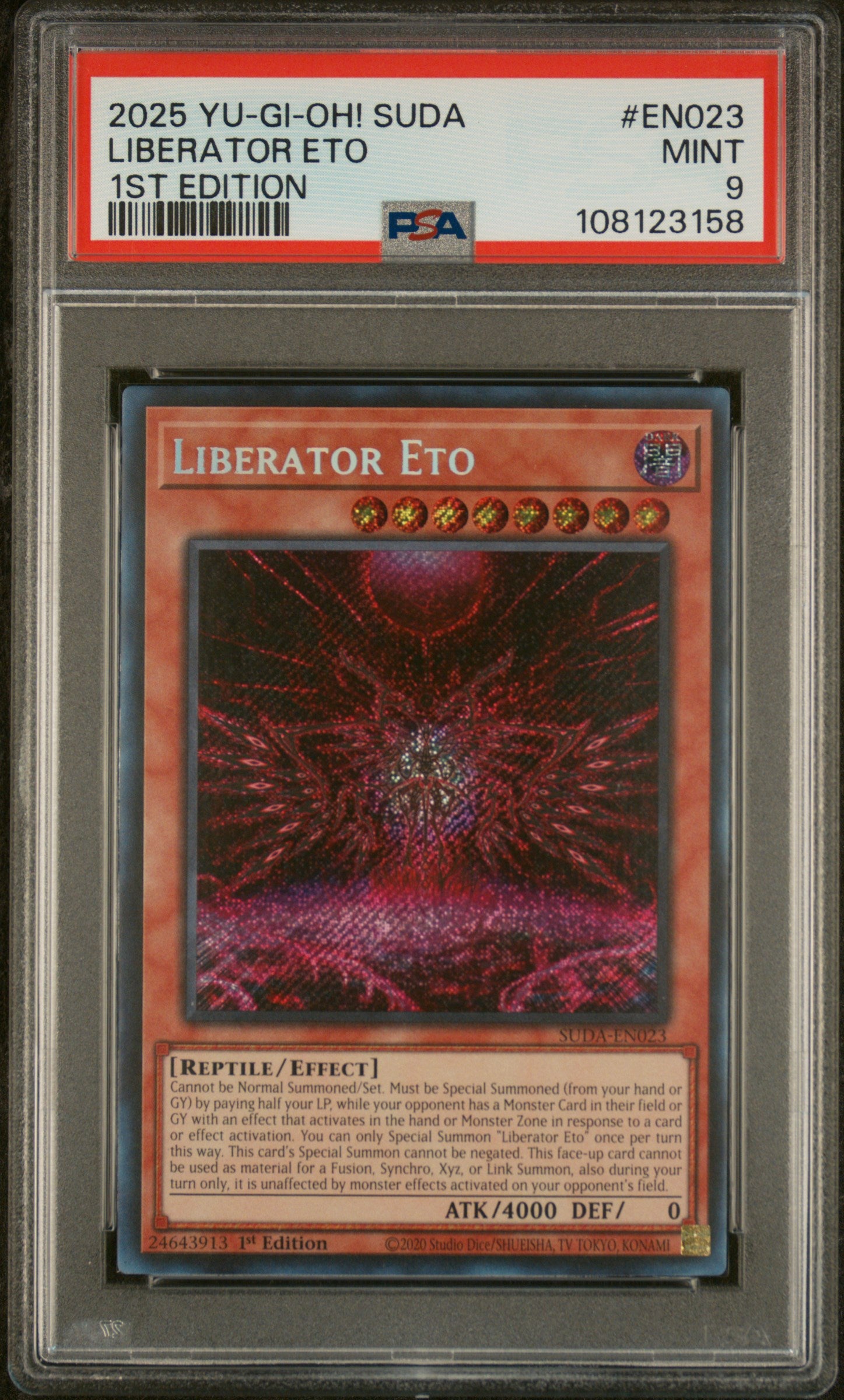 Yu-Gi-Oh! Suda-Supreme Darkness En023 Liberator Eto 1St Edition Card Psa 9 Mint Cert #108123158