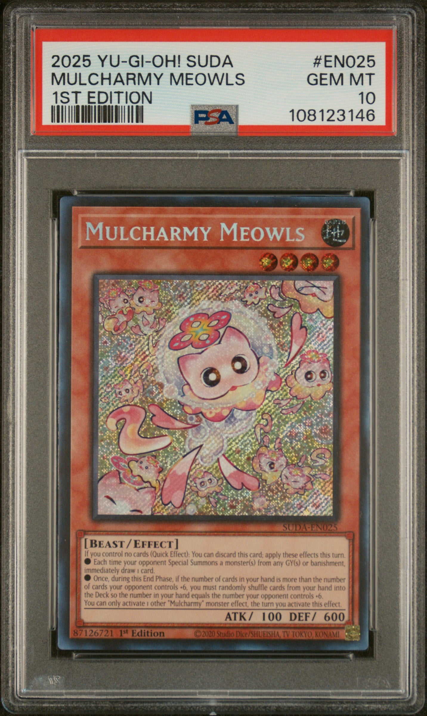 Yu-Gi-Oh! Suda-Supreme Darkness En025 Mulcharmy Meowls 1St Edition Card Psa 10 Gem Mint Cert #108123146 – Boxed Vinyl