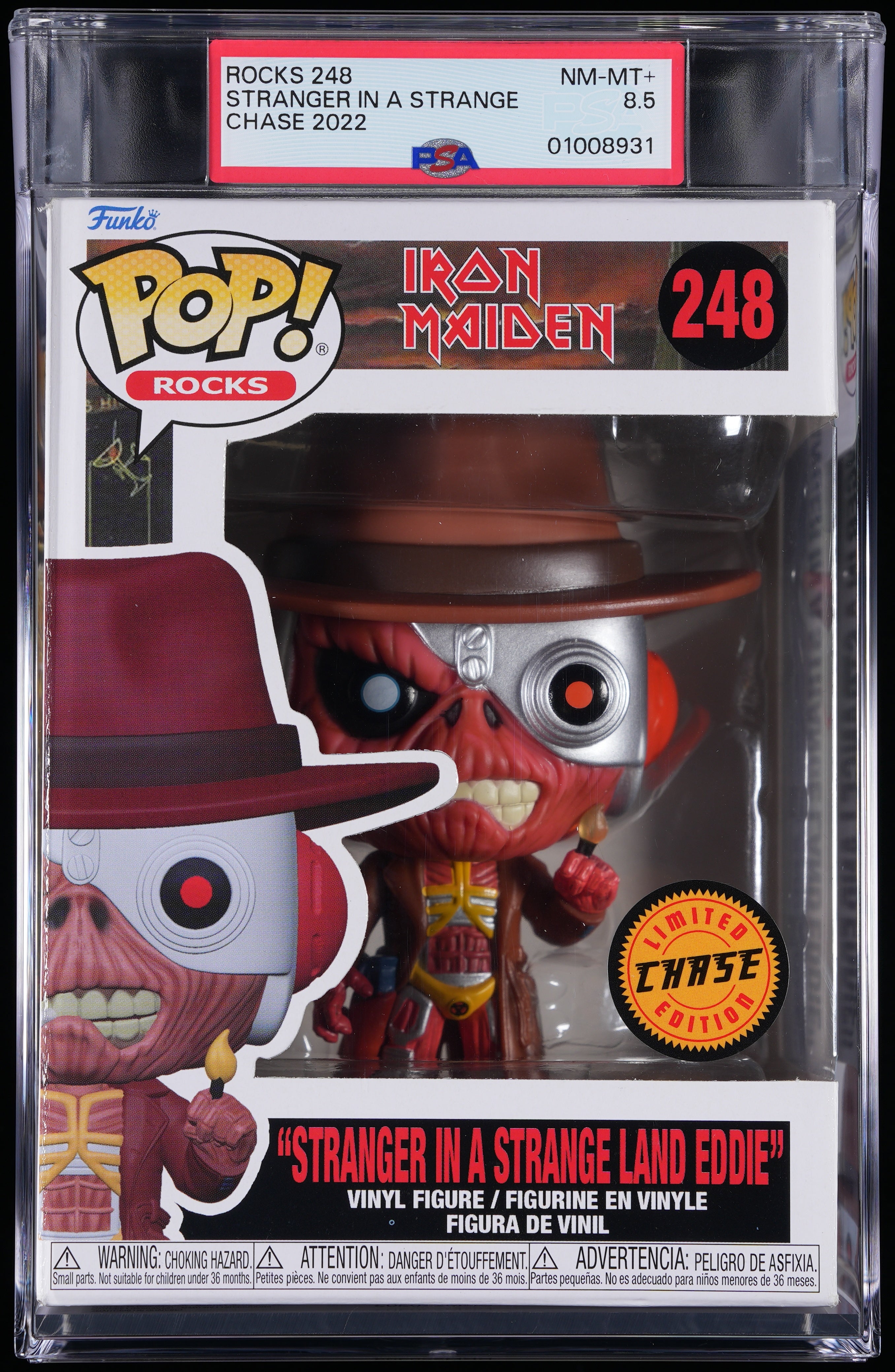 Funko Pop! PSA Graded Iron Maiden: Stranger in a Strange Land Eddie PSA Graded 8.5 NM-MT+ Vinyl Figure #248 Cert #01008931