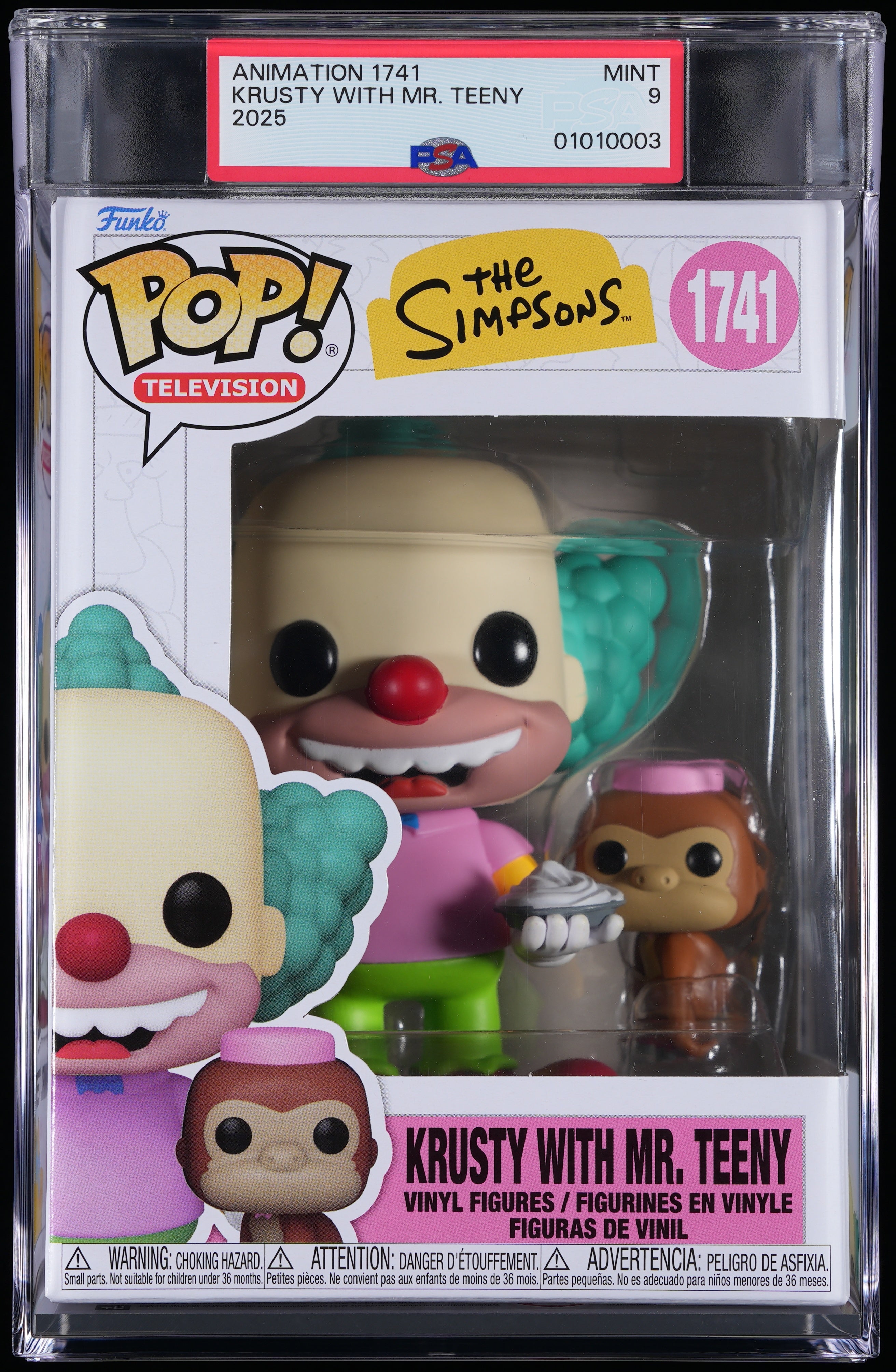 Funko Pop! PSA Graded The Simpsons: Krusty with Mr. Teeny PSA Graded 9 MINT Vinyl Figure #1741 Cert #01010003