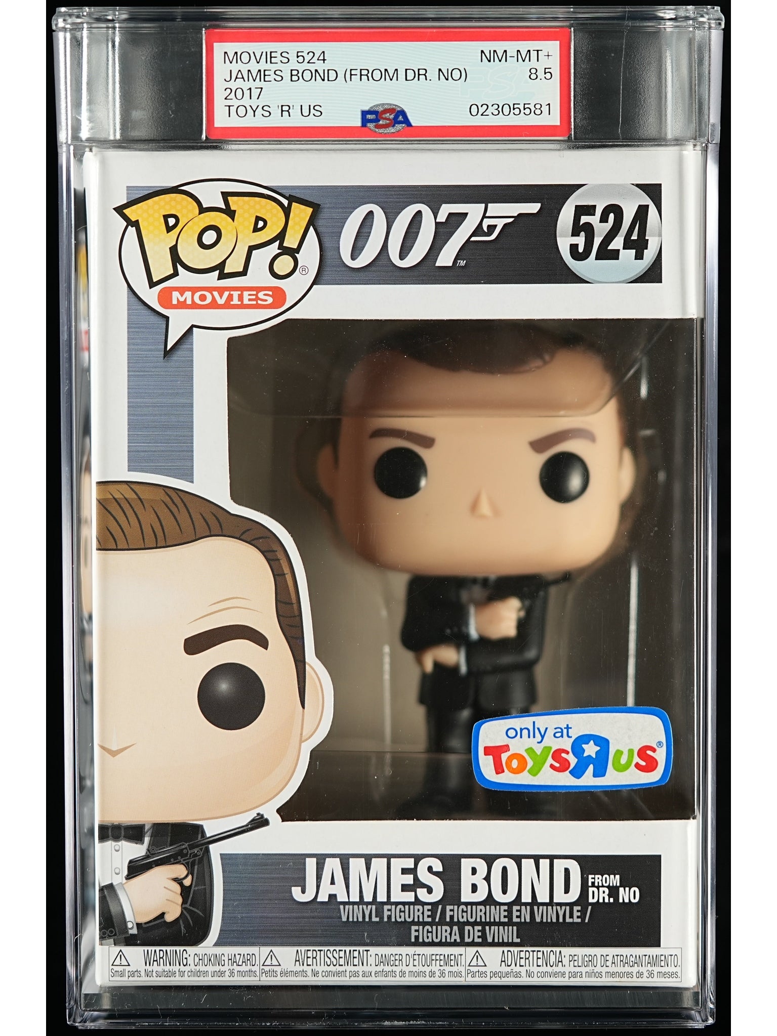 Funko Pop! 007 Dr. No: James Bond (From Dr. No) PSA Graded Vinyl Figure #524 Cert #02305581